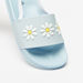 Aqua Floral Embossed Slip-On Slide Slippers-Girl%27s Flip Flops & Beach Slippers-thumbnail-4