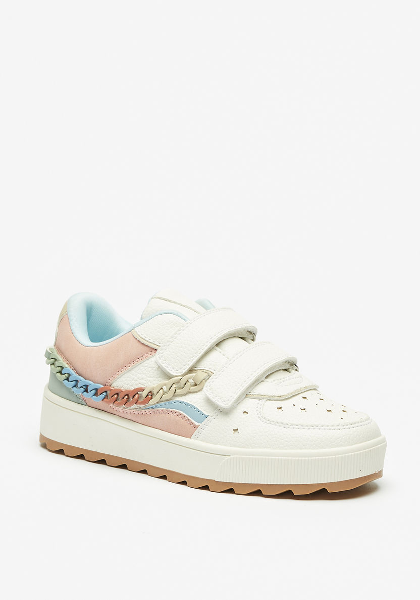 Little Missy Colourblock Sneakers with Hook and Loop Closure-Girl%27s Sneakers-image-0
