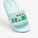 Aqua Typography Print Slip-On Slides-Girl%27s Flip Flops & Beach Slippers-thumbnail-3