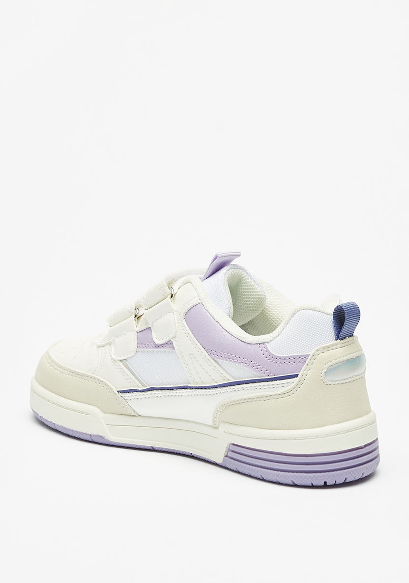 Little Missy Textured Sneakers with Hook and Loop Closure-Girl%27s Sneakers-image-1