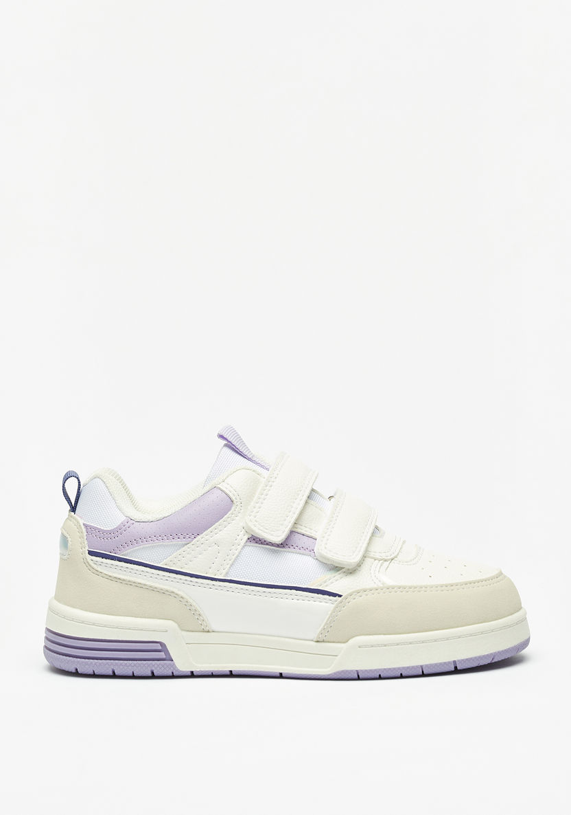 Little Missy Textured Sneakers with Hook and Loop Closure-Girl%27s Sneakers-image-2