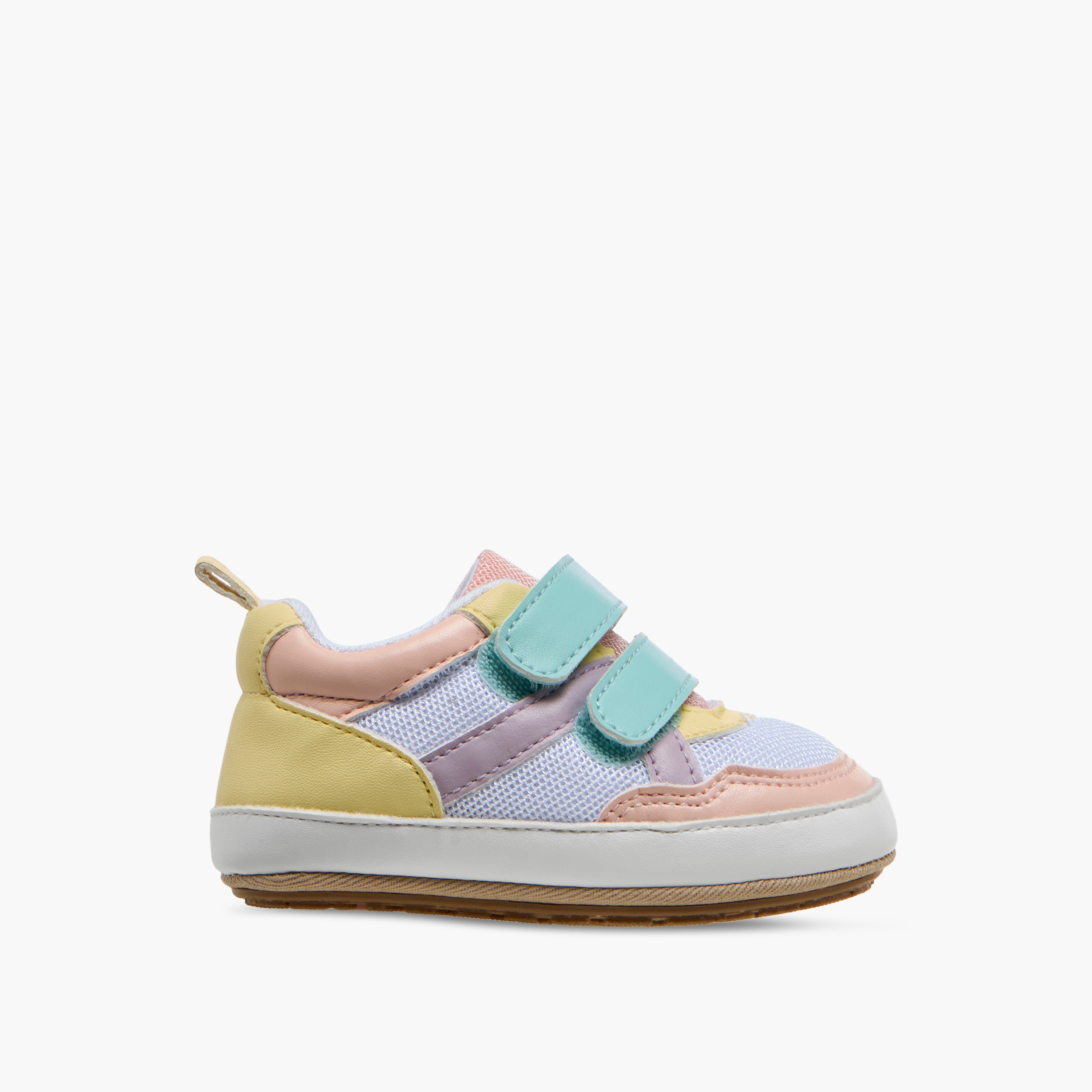 Barefeet Booties with Hook & Loop Closure, Colourblock-baby-girls-shoes-booties-image-3