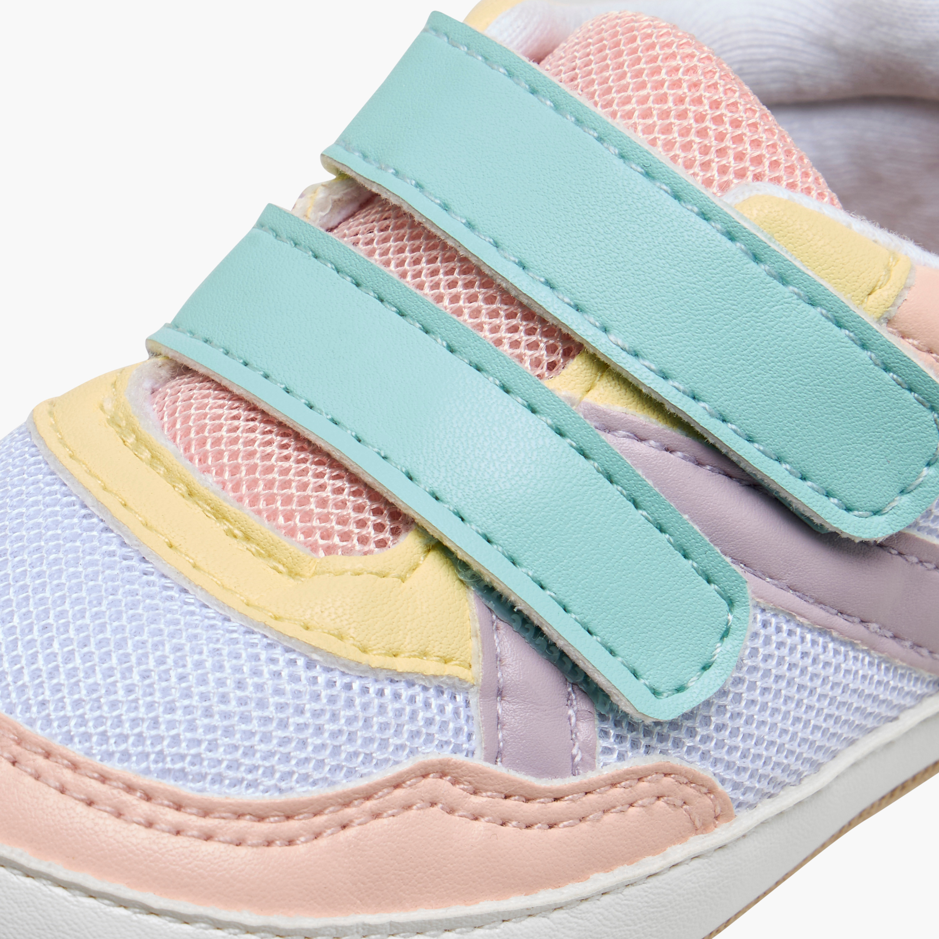 Barefeet Booties with Hook & Loop Closure, Colourblock-baby-girls-shoes-booties-image-4