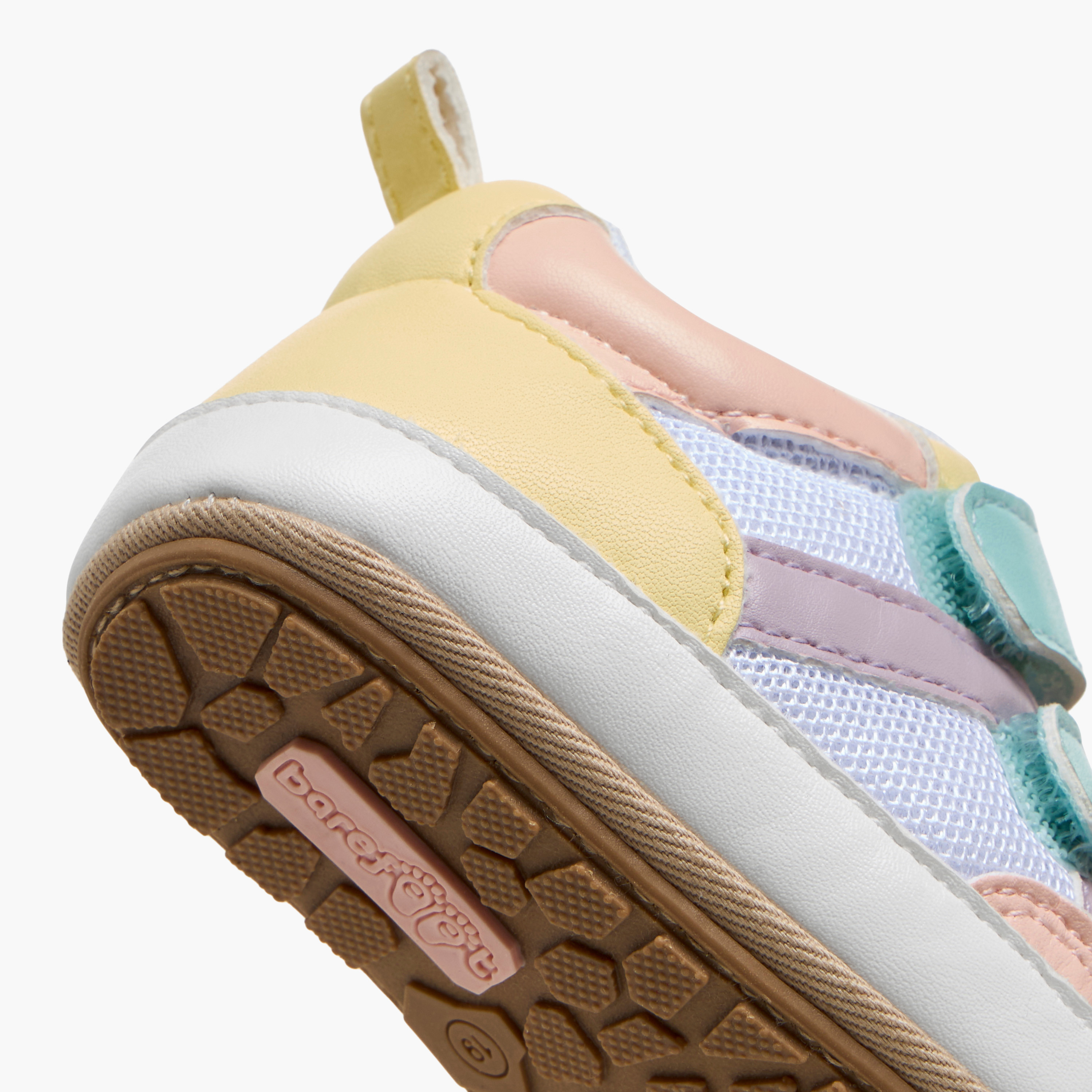 Barefeet Booties with Hook & Loop Closure, Colourblock-baby-girls-shoes-booties-image-5