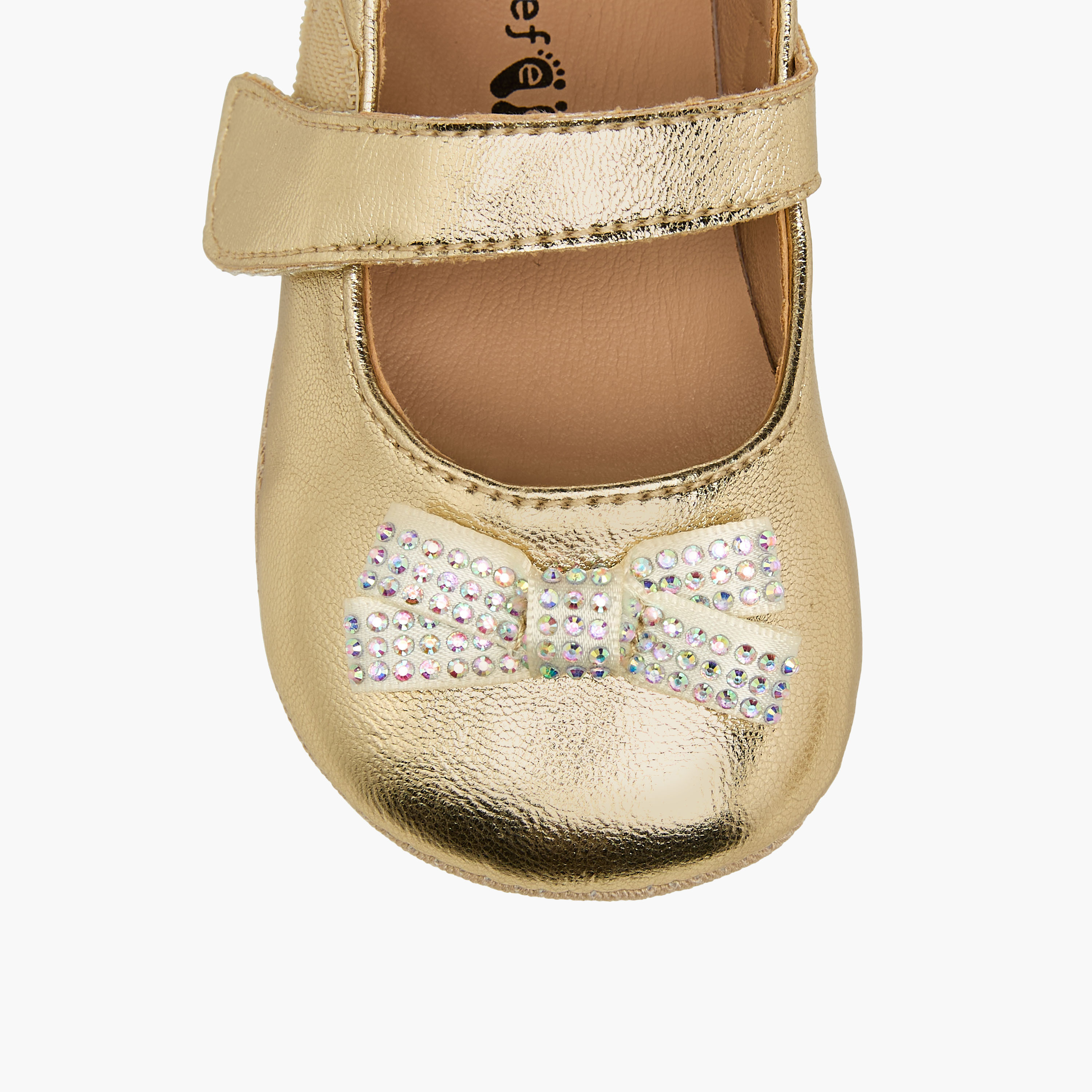 Barefeet Booties with Hook & Loop Closure, Embellished Bow-baby-girls-shoes-booties-image-4