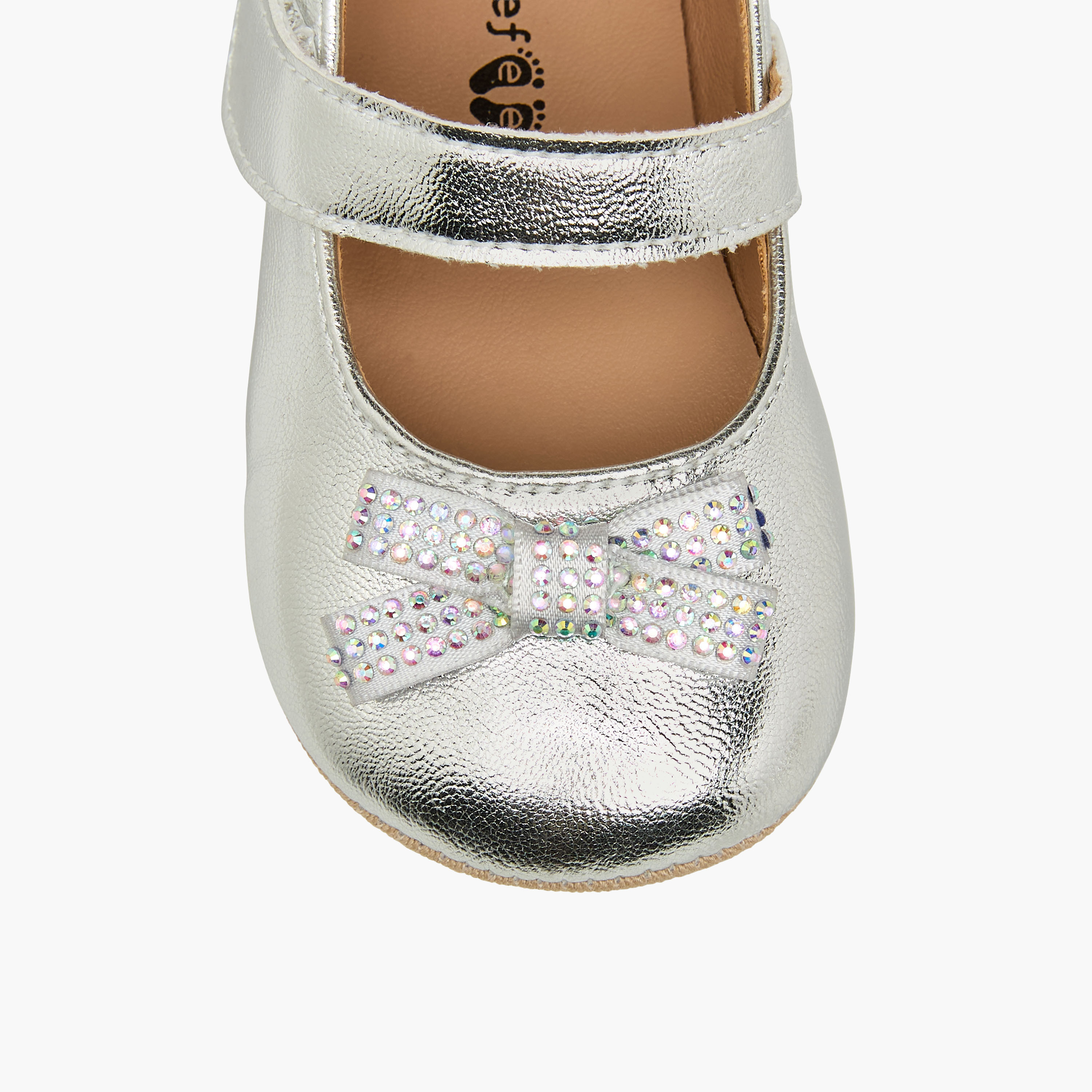 Barefeet Booties with Hook & Loop Closure, Embellished Bow-baby-girls-shoes-booties-image-4