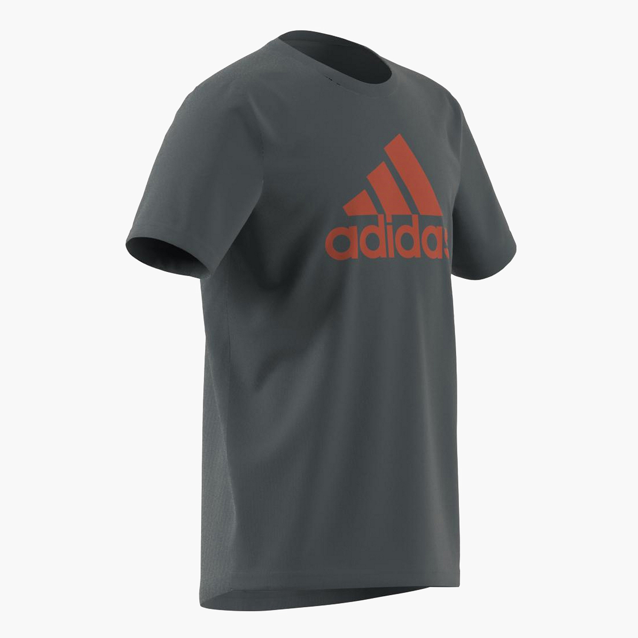 adidas Logo Print T-shirt with Short Sleeves-sports-boys-clothing-tops-image-4