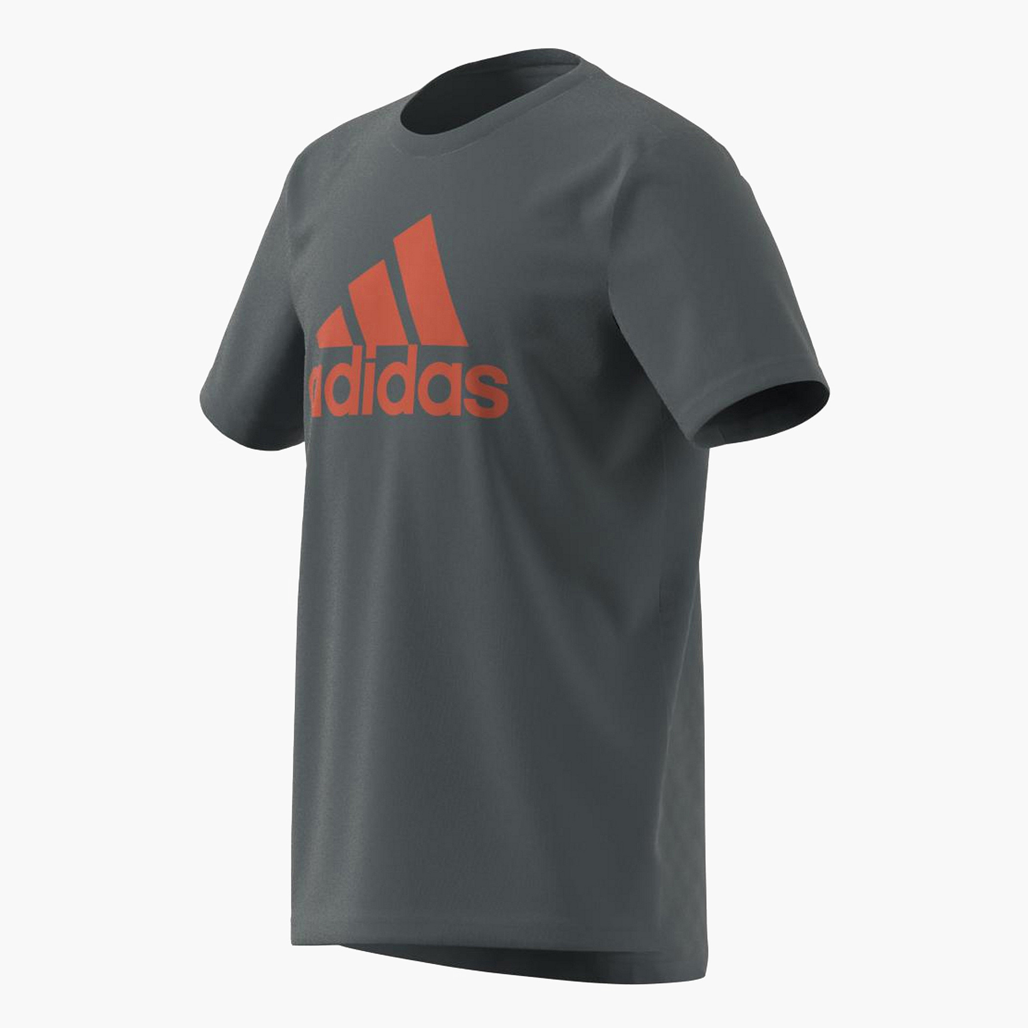 adidas Logo Print T-shirt with Short Sleeves-sports-boys-clothing-tops-image-7