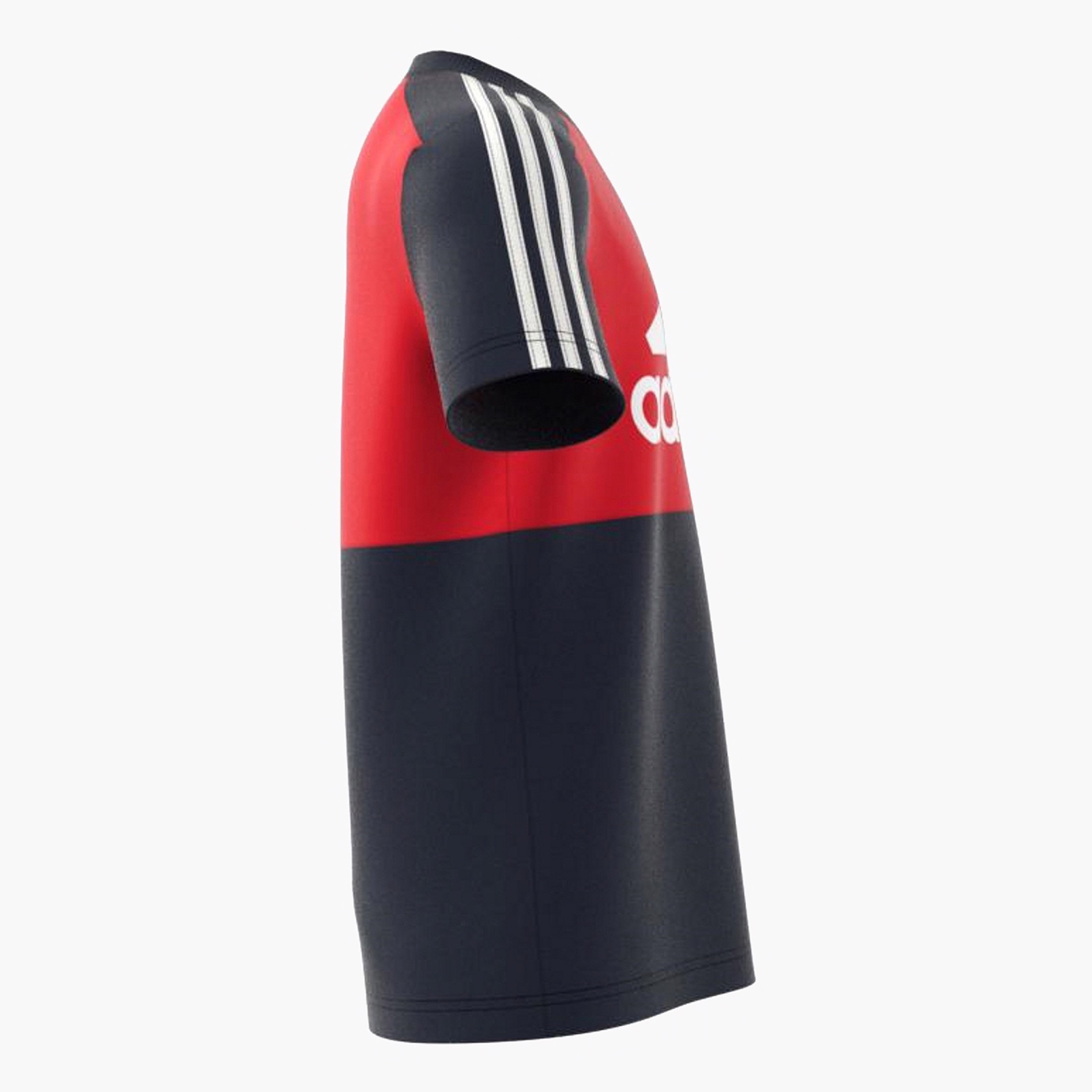 تيشيرت بأكمام قصيرة وشريط جانبي وطبعات شعار من أديداس-sports-boys-clothing-tops-image-3