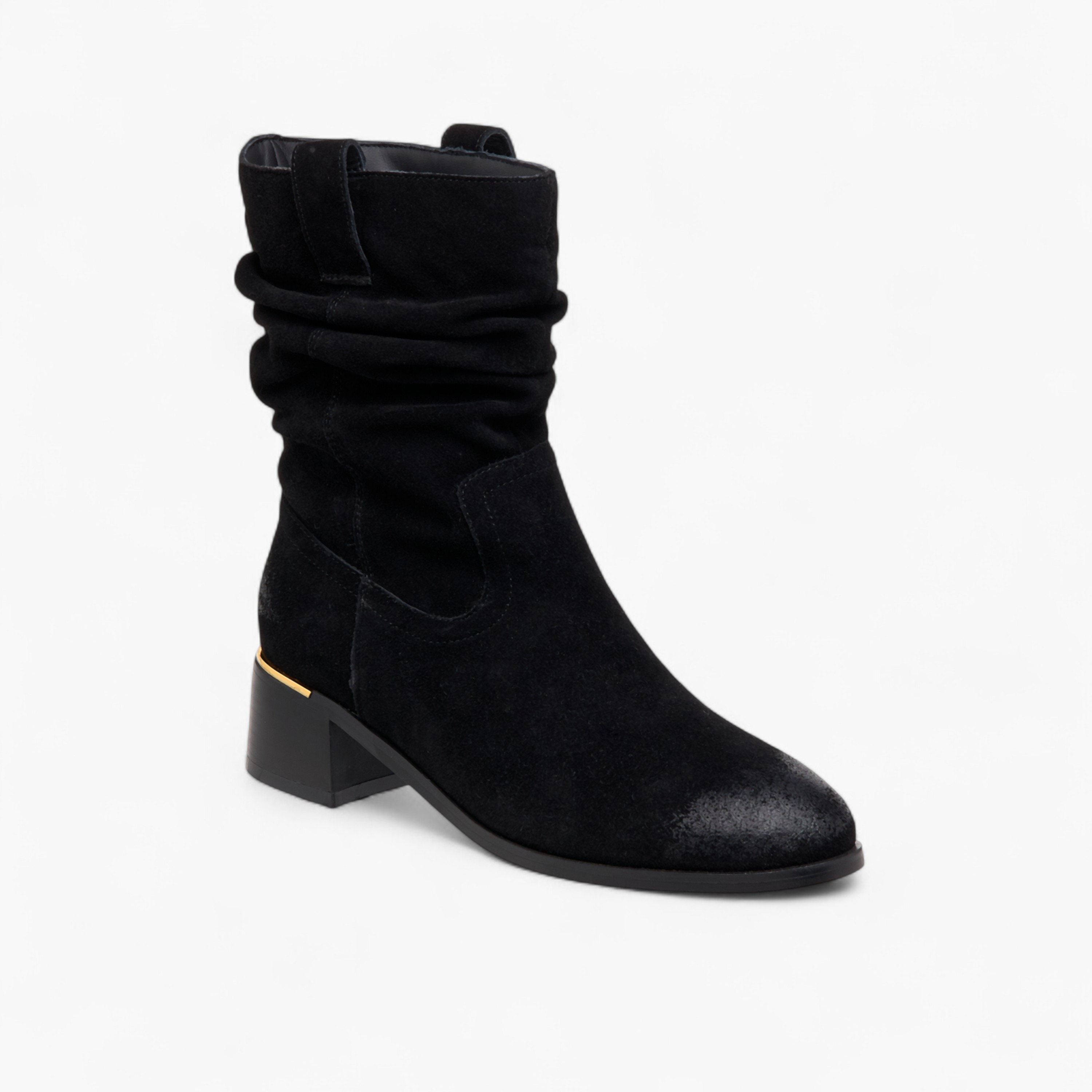 Celeste Women's Ruched Block Heel High Shaft Boots-women-winterwear-boots-image-2