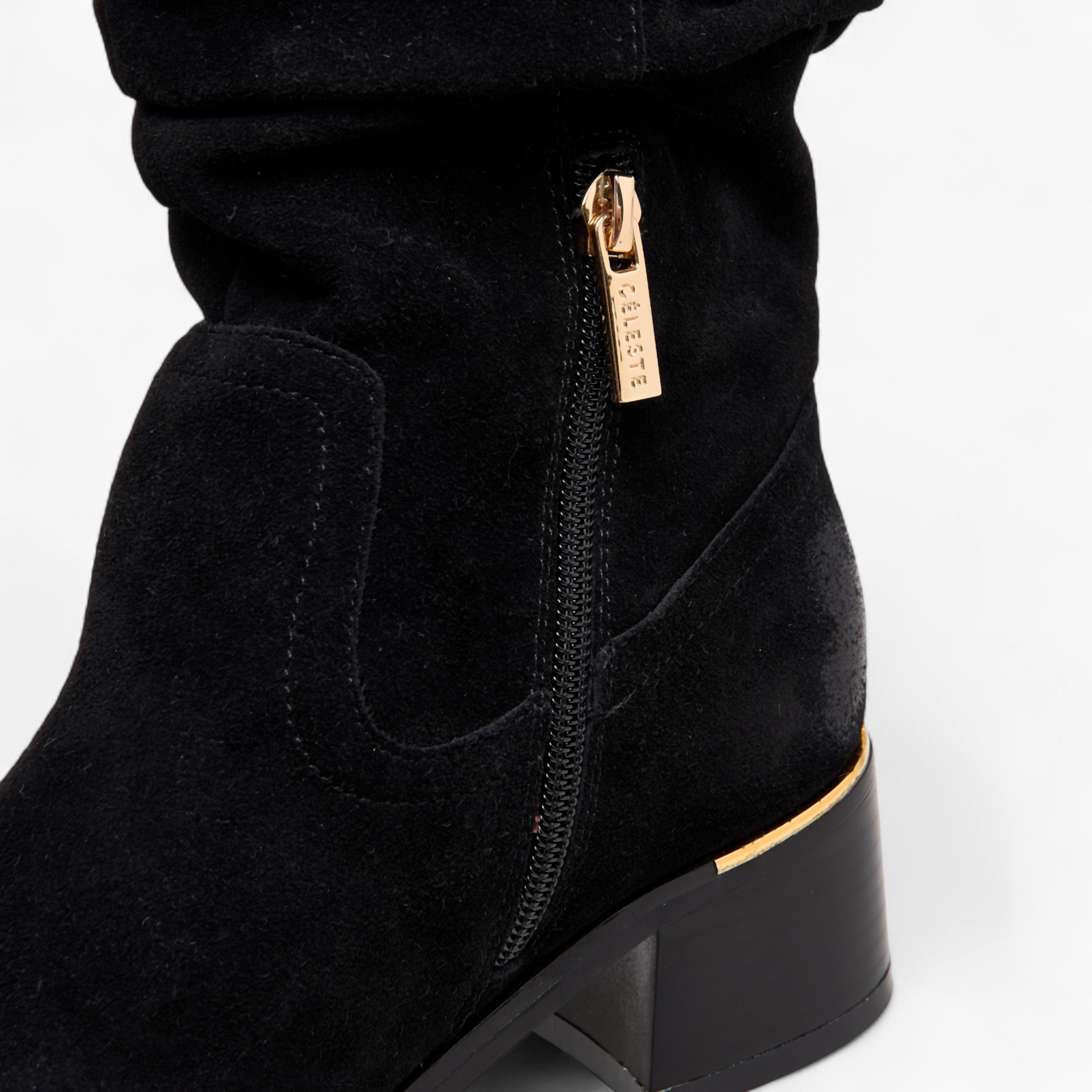 Celeste Women's Ruched Block Heel High Shaft Boots-women-winterwear-boots-image-5