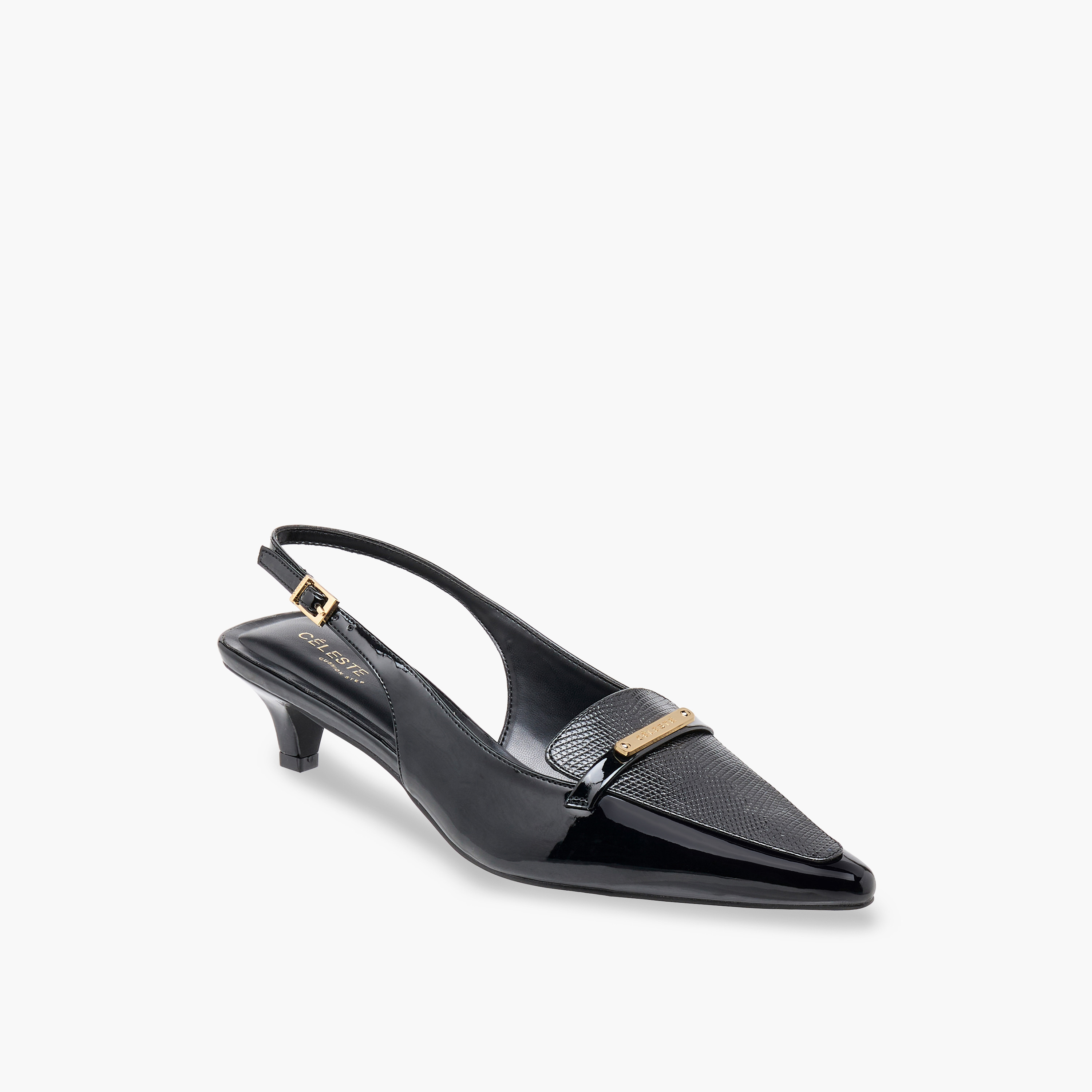 Celeste Women Textured Kitten Heel Shoes-women-shoes-heels-image-2