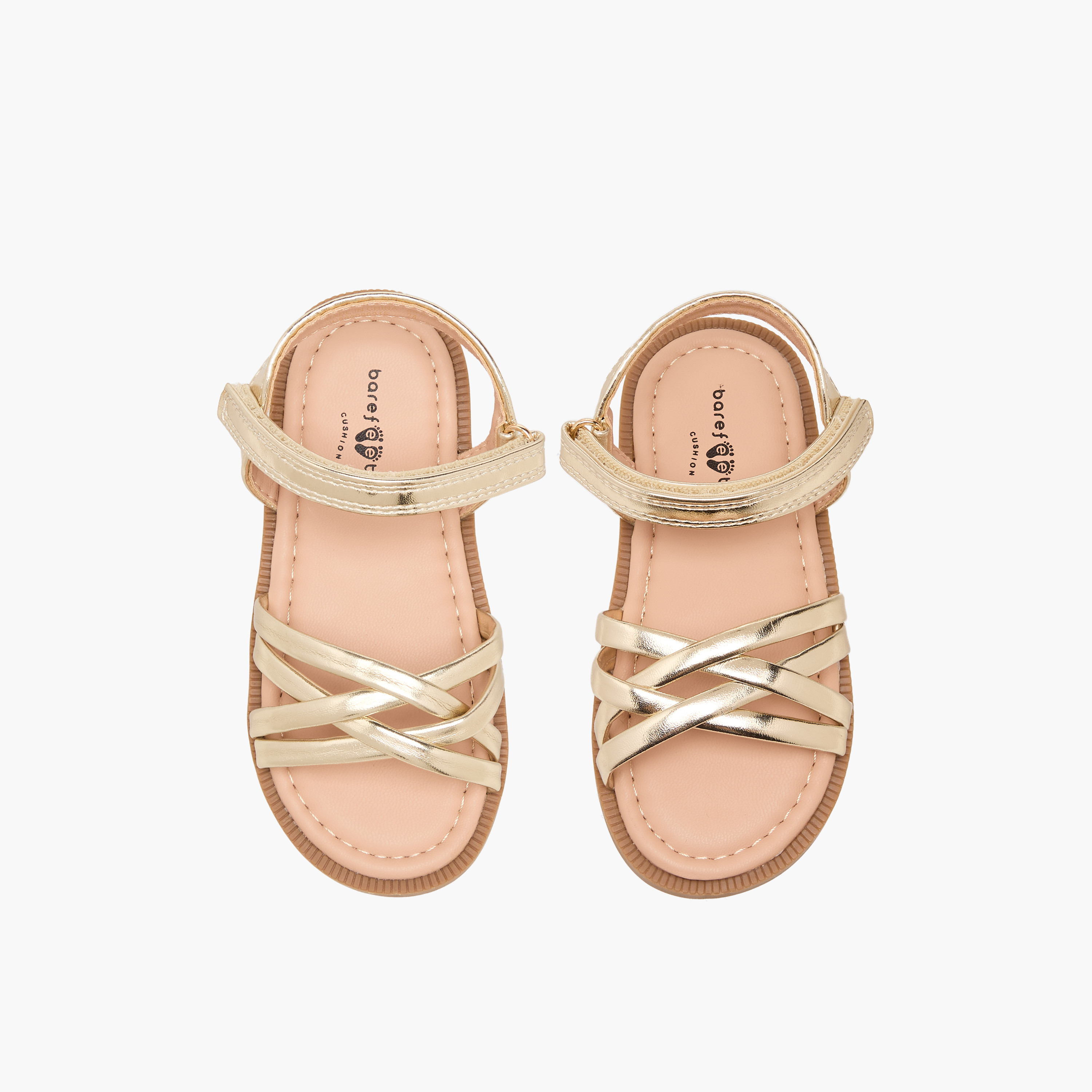 Barefeet Girls Hook & Loop Strap Sandals-girls-shoes-sandals-image-1