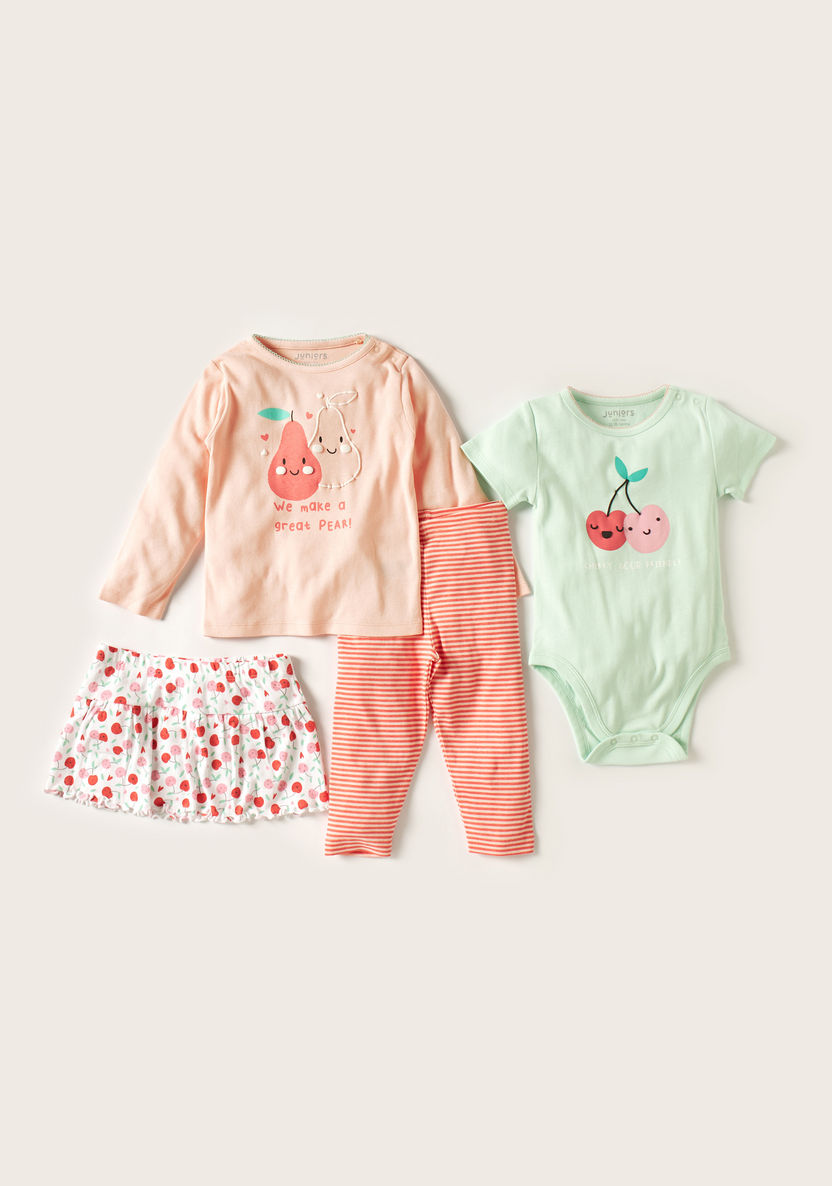 Juniors 4-Piece Printed Clothing Gift Set-Clothes Sets-image-0