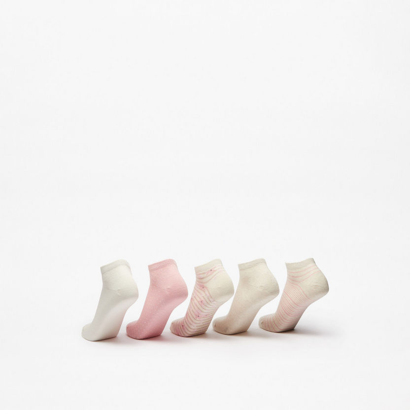 Celeste Textured Ankle Length Socks - Set of 5-Women%27s Socks-image-2