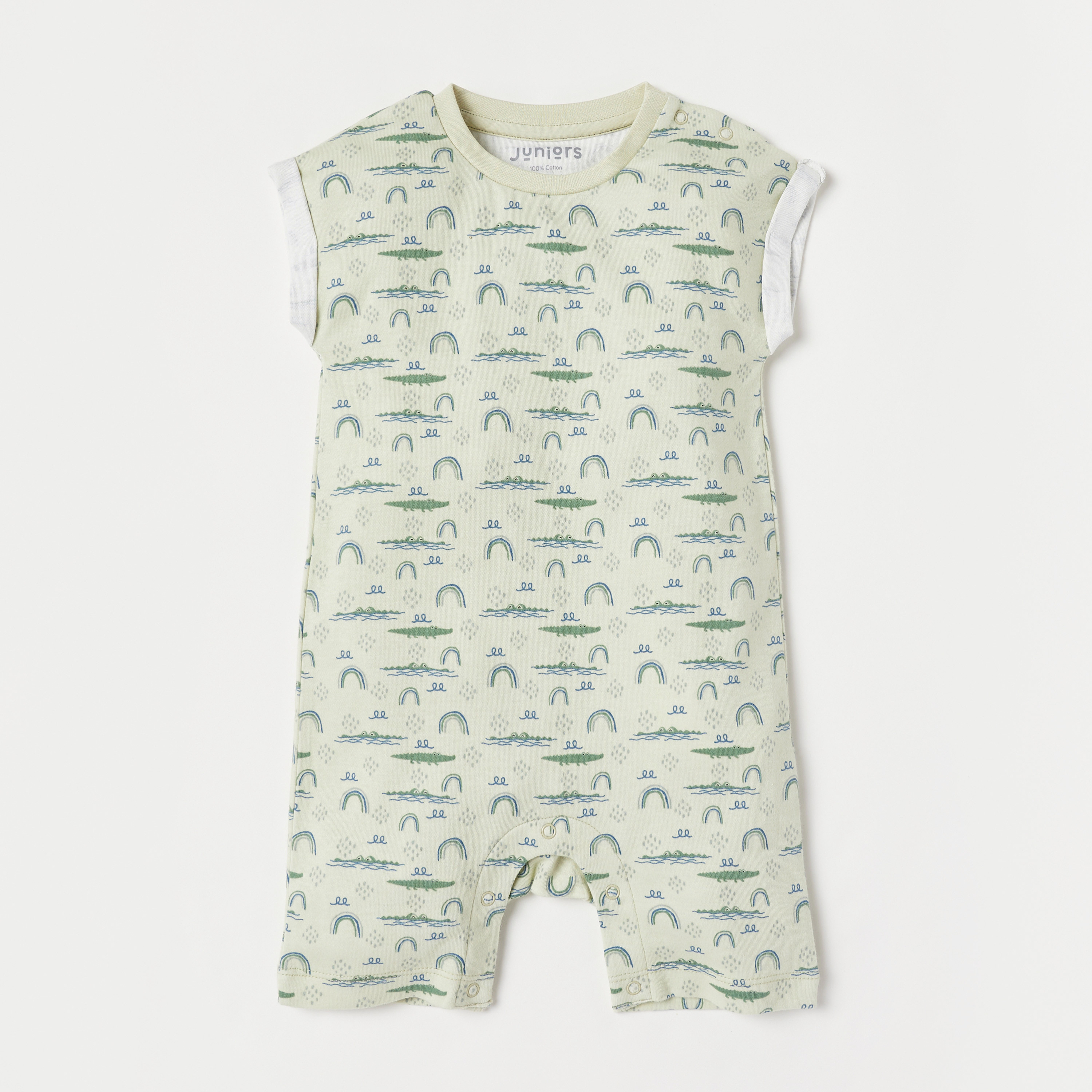 Juniors Printed Romper with Cap Sleeves - Set of 3-baby-boys-clothing-winterwear-rompers-image-2