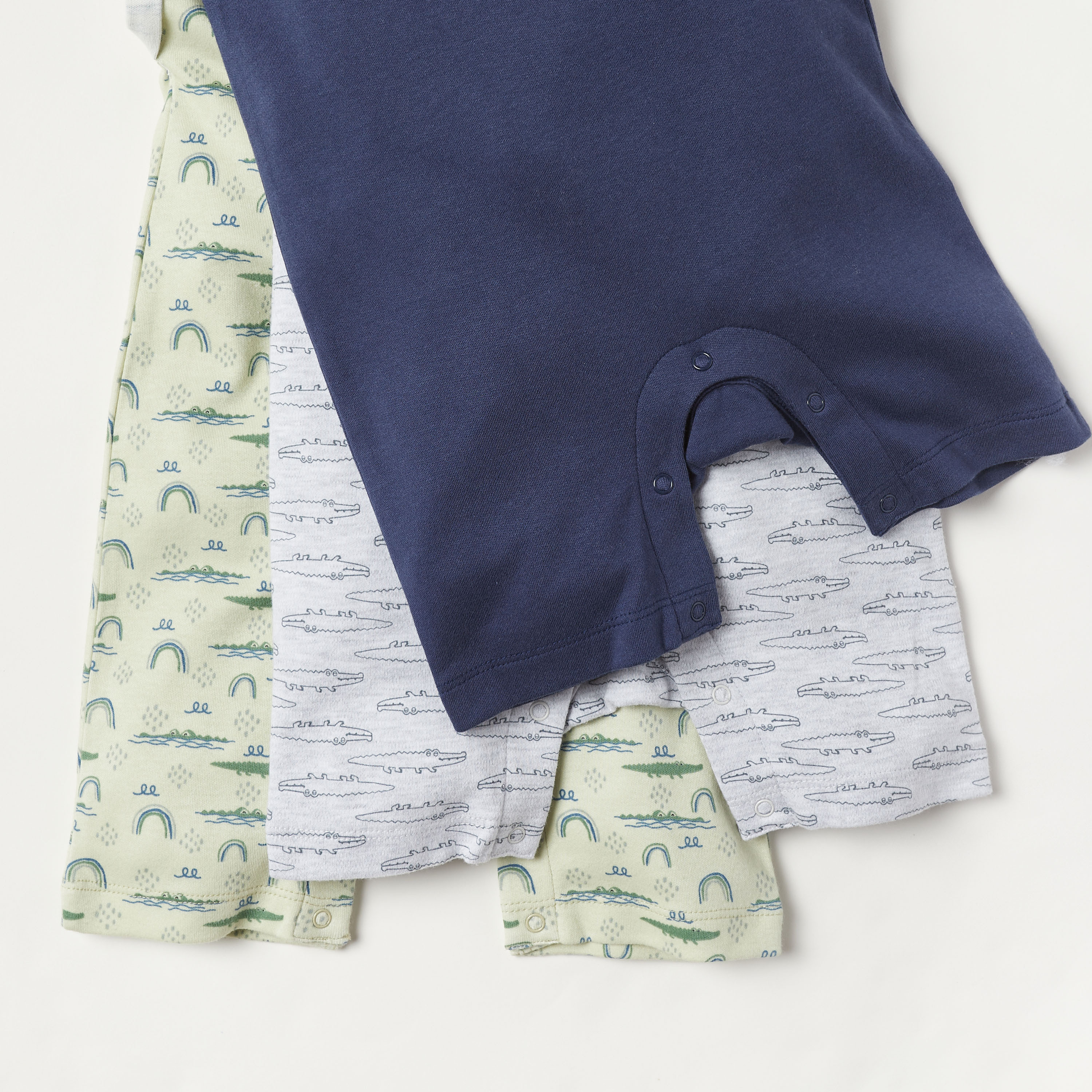 Juniors Printed Romper with Cap Sleeves - Set of 3-baby-boys-clothing-winterwear-rompers-image-6