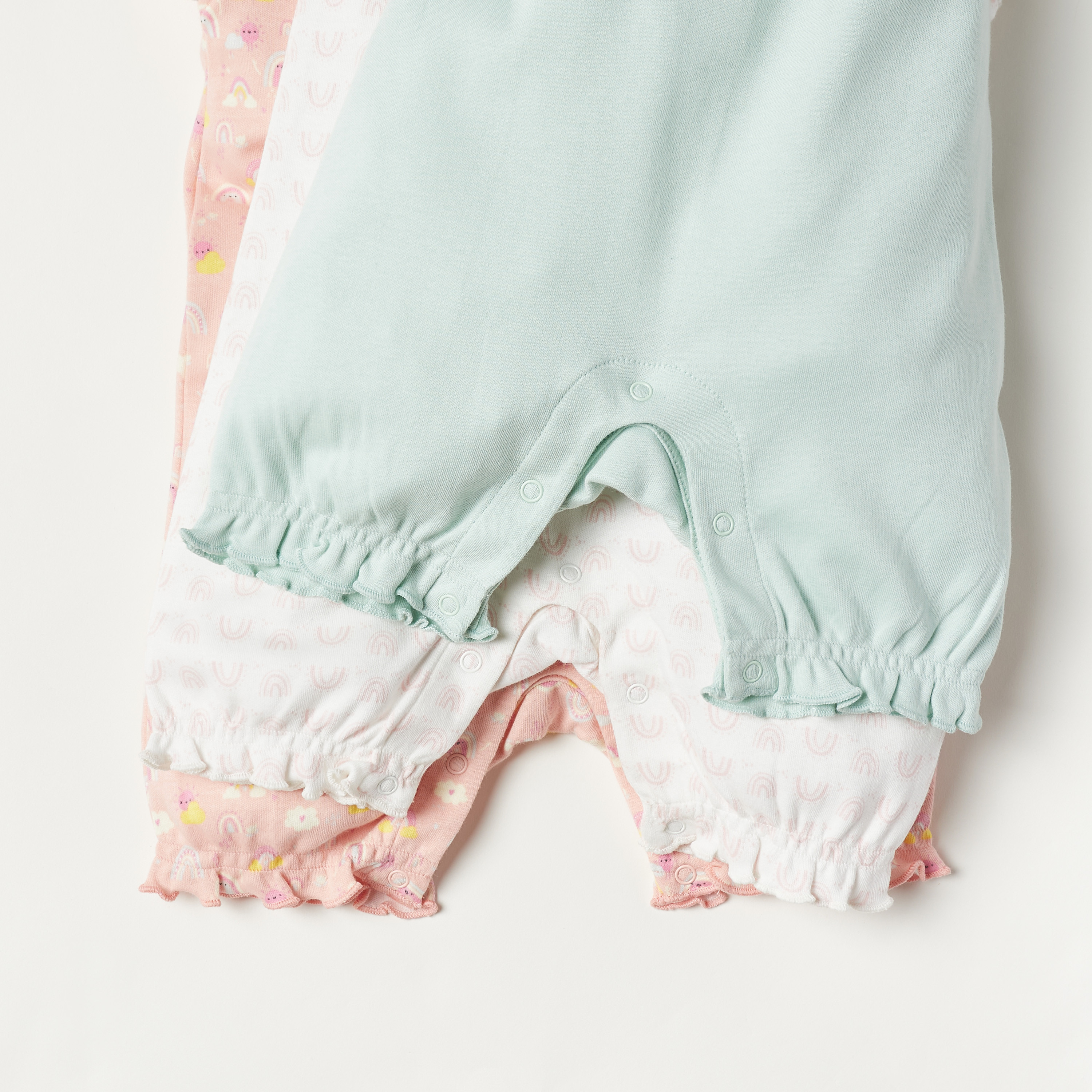 أفرولات بأكمام قصيرة وطبعات قوس قزح من جونيورز- طقم من 3 قطع-baby-boys-clothing-rompers-image-1