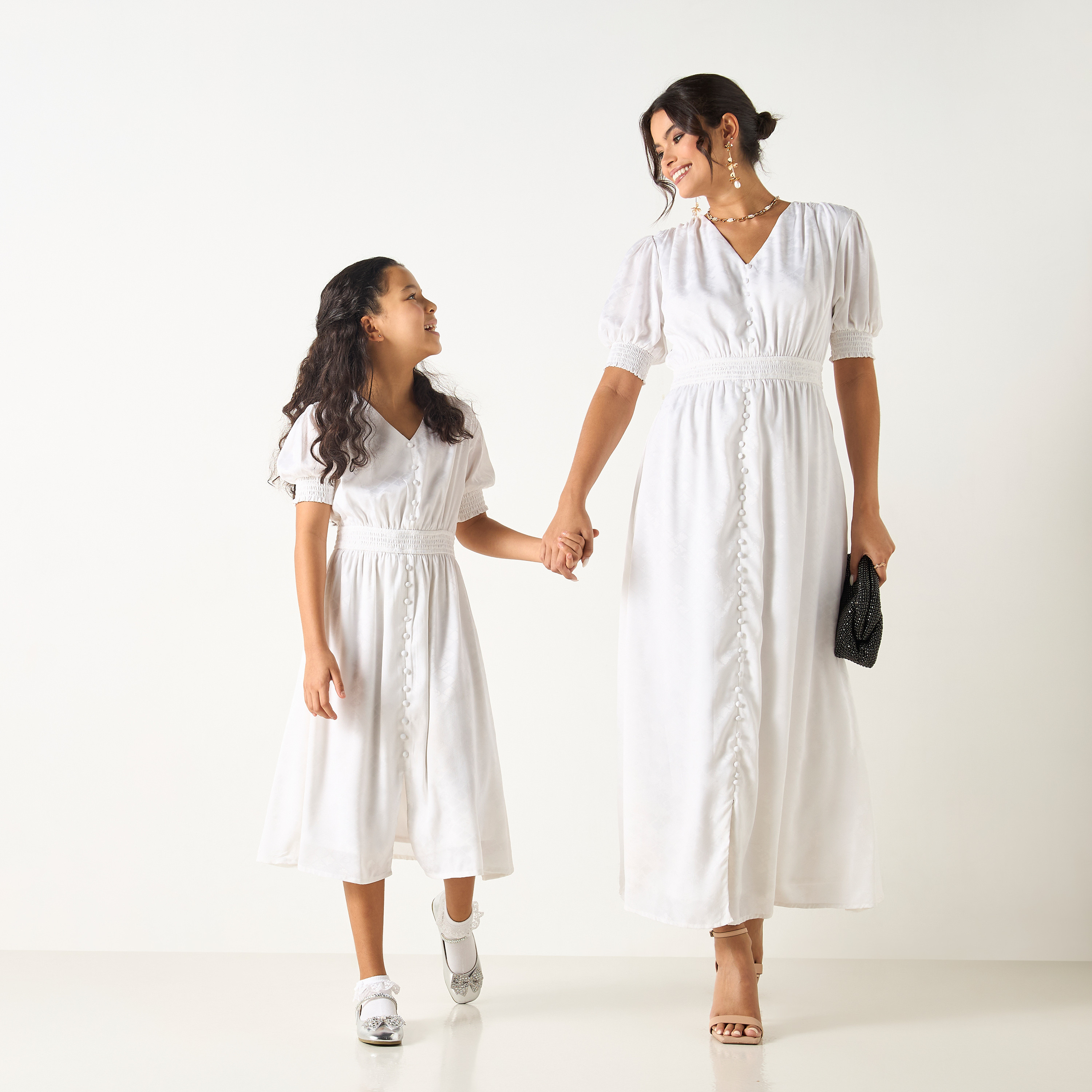 فستان بارز الملمس بتفاصيل درزات من سي نوار - للبنات-girls-clothing-dressesandjumpsuits-image-2