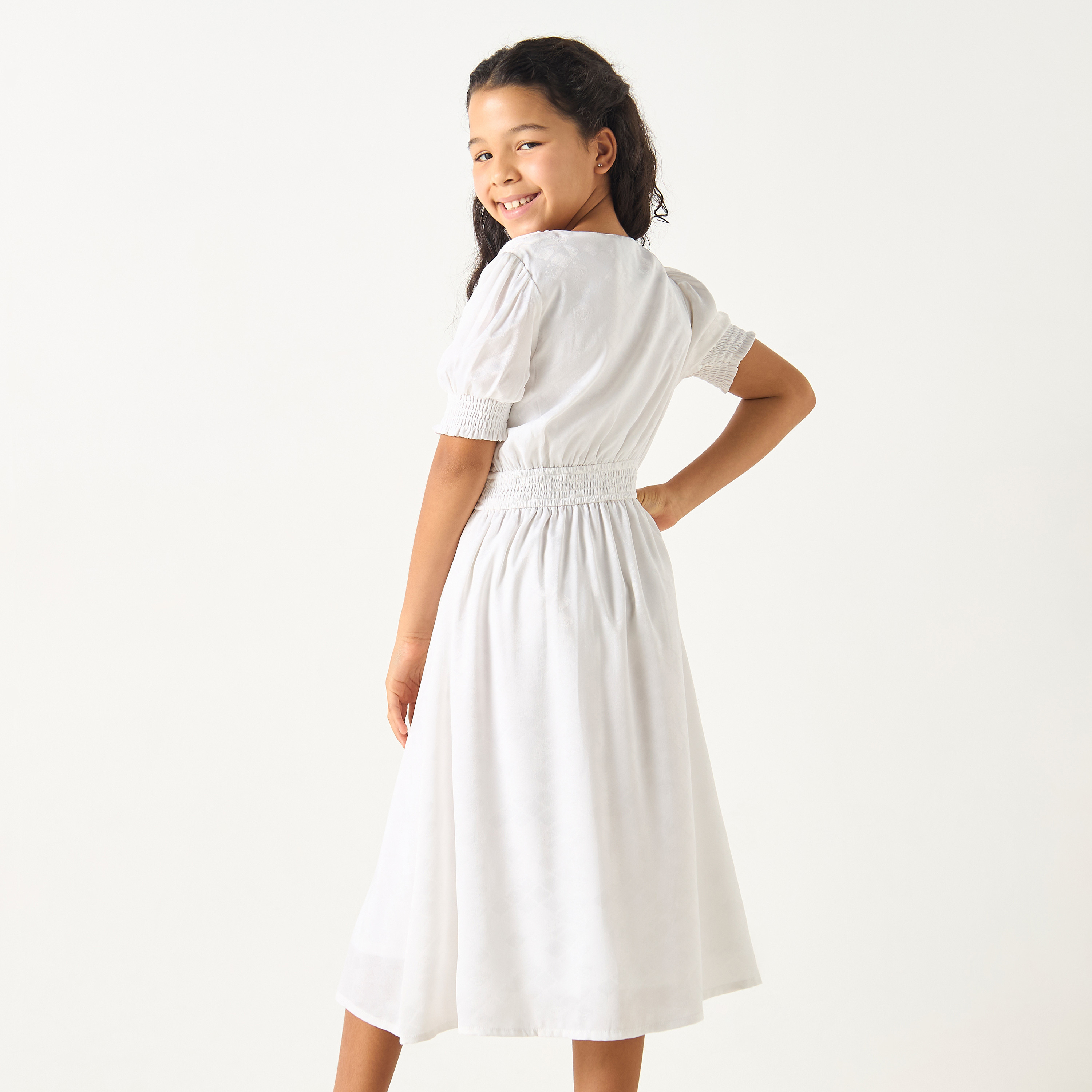 فستان بارز الملمس بتفاصيل درزات من سي نوار - للبنات-girls-clothing-dressesandjumpsuits-image-5