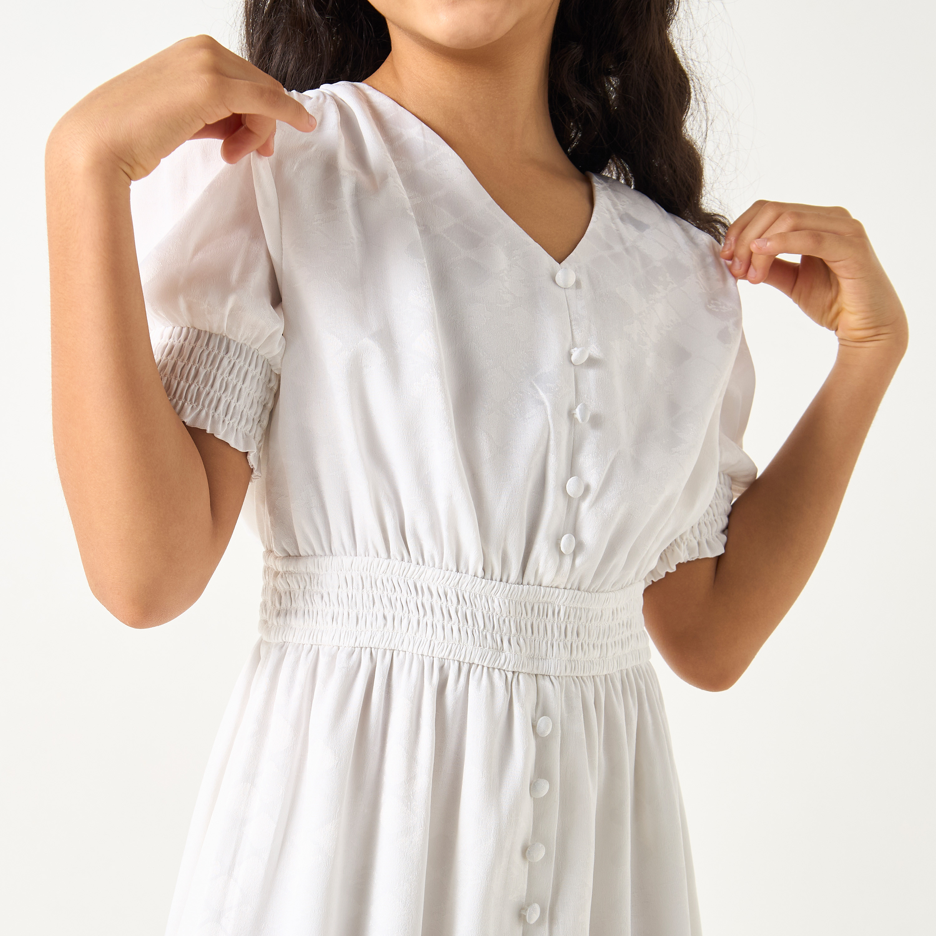 فستان بارز الملمس بتفاصيل درزات من سي نوار - للبنات-girls-clothing-dressesandjumpsuits-image-6