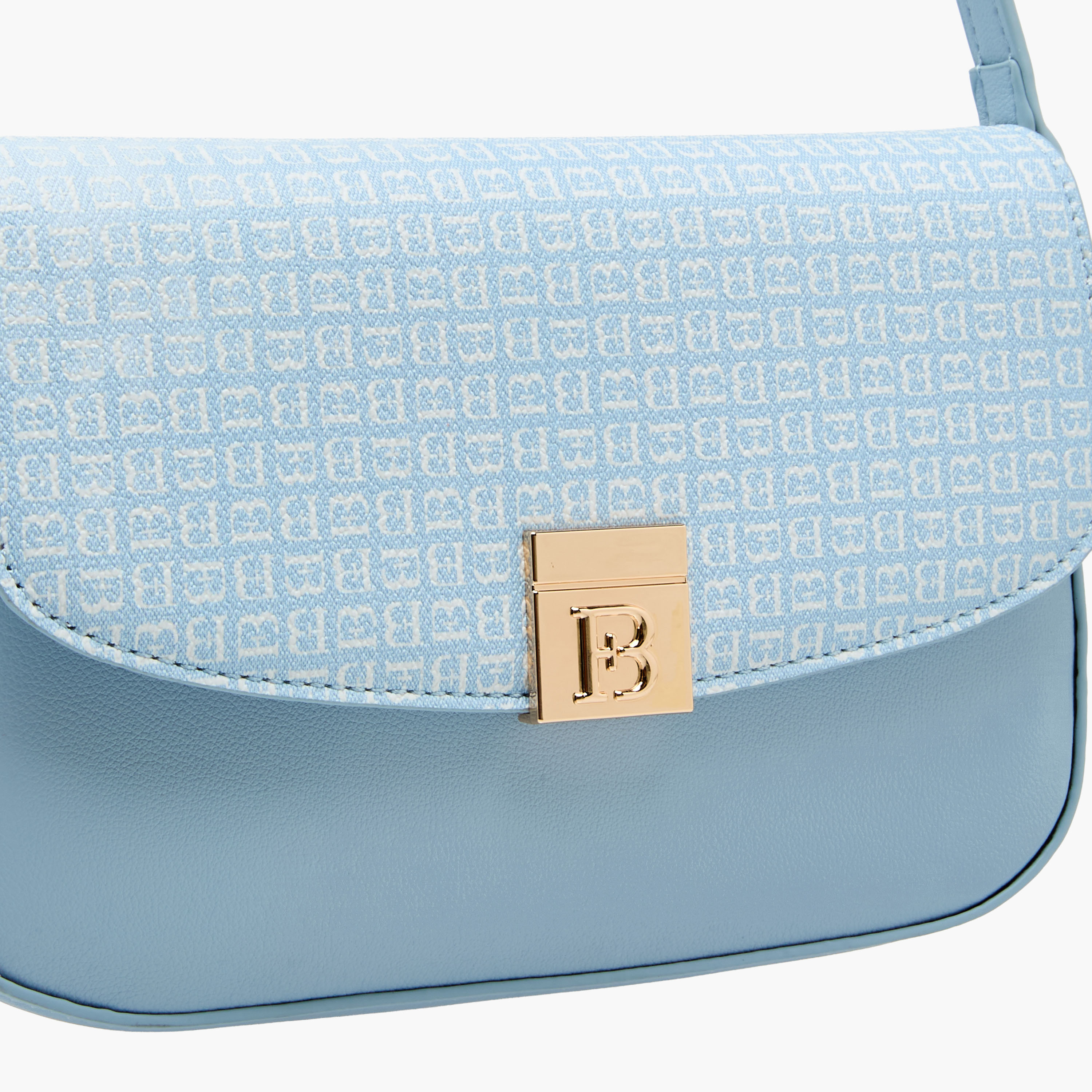 Flora Bella Monogram Print Shoulder Bag with Magnetic Button Closure-women-bagsandwallets-handbags-image-5