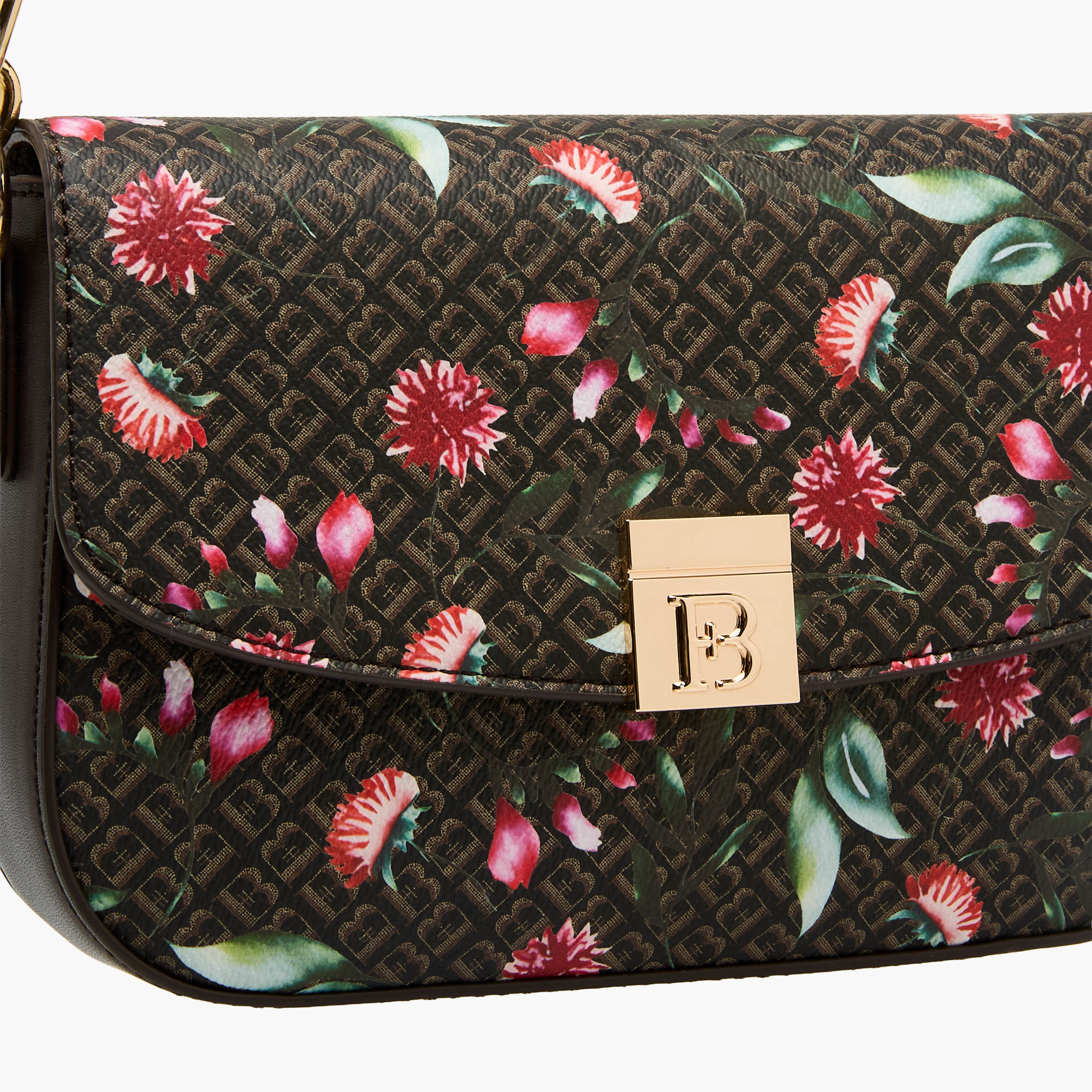 Flora Bella Monogram Print Shoulder Bag with Magnetic Button Closure-women-bagsandwallets-handbags-image-5