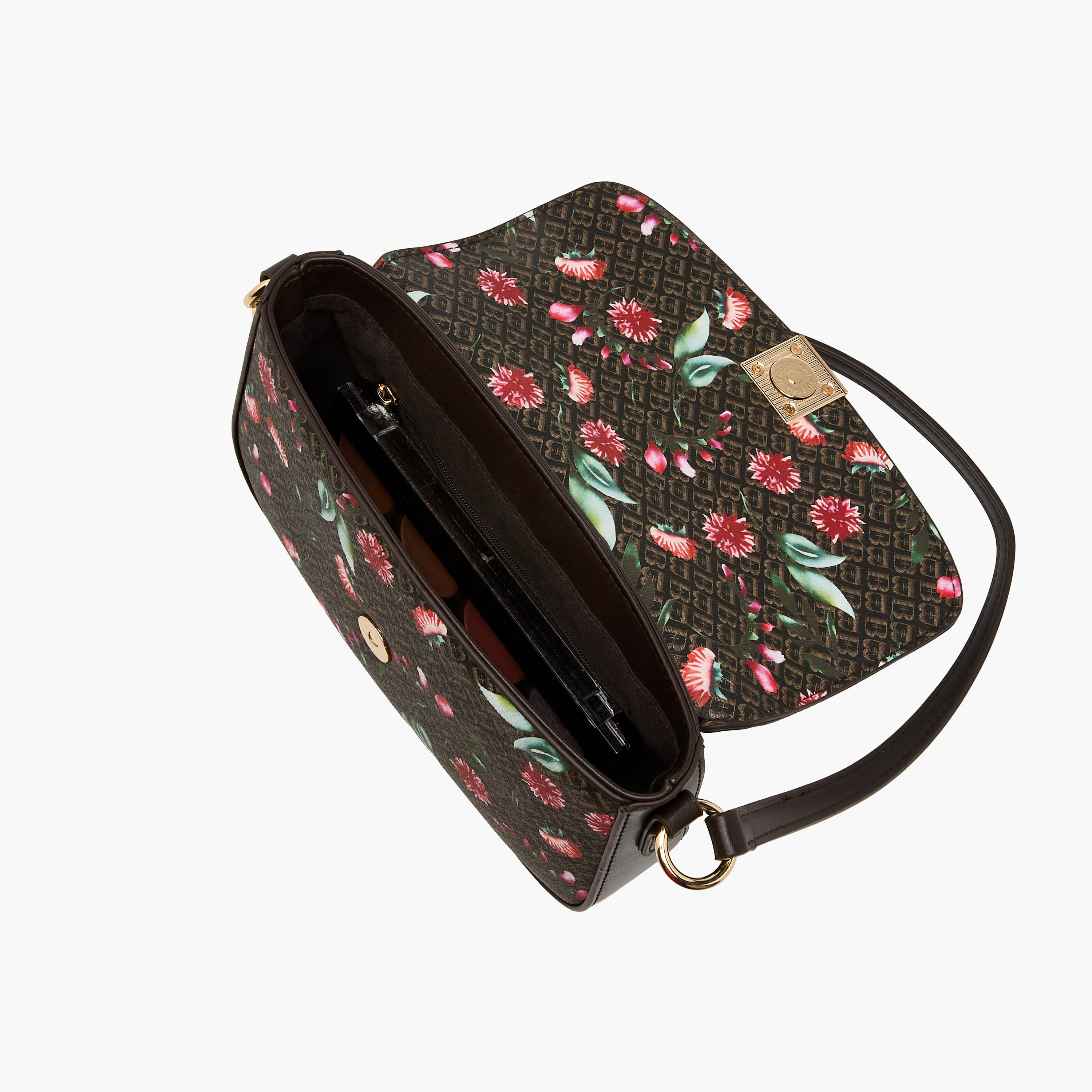 Flora Bella Monogram Print Shoulder Bag with Magnetic Button Closure-women-bagsandwallets-handbags-image-8