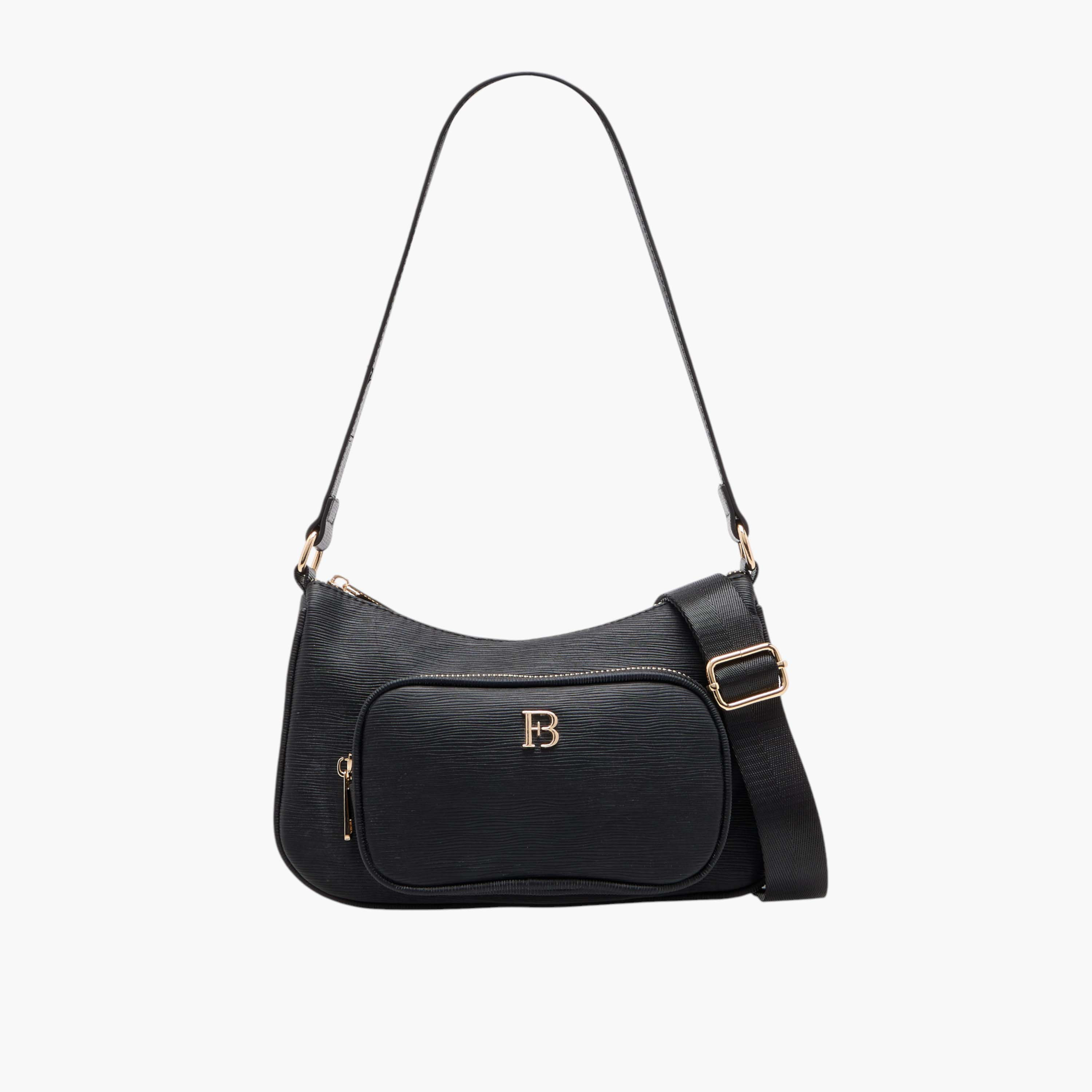 Flora Bella Textured Crossbody Bag with Detachable Strap and Zip Closure-women-bagsandwallets-handbags-image-1