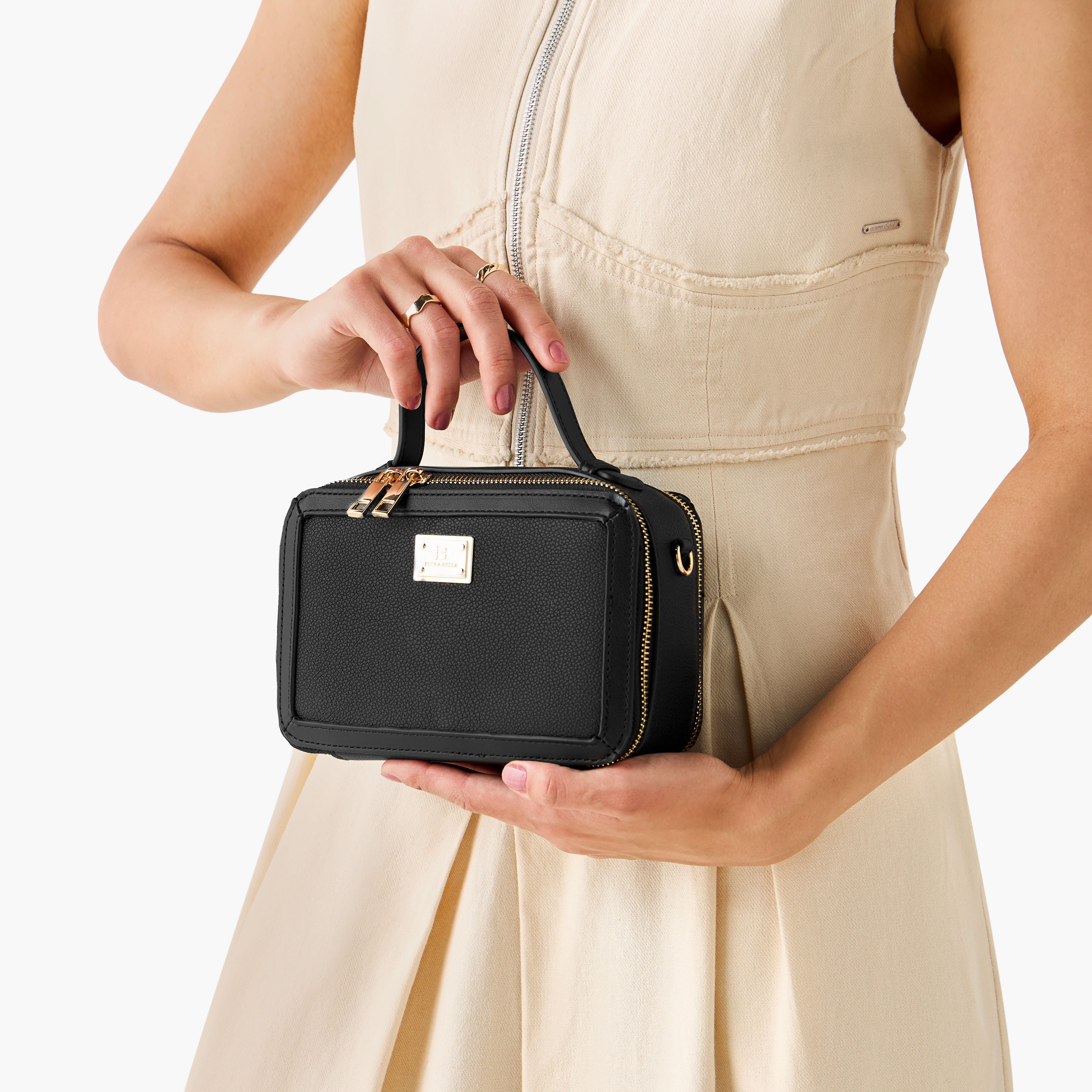 Flora Bella Solid Crossbody Bag with Detachable Strap and Zip Closure-women-bagsandwallets-handbags-image-8