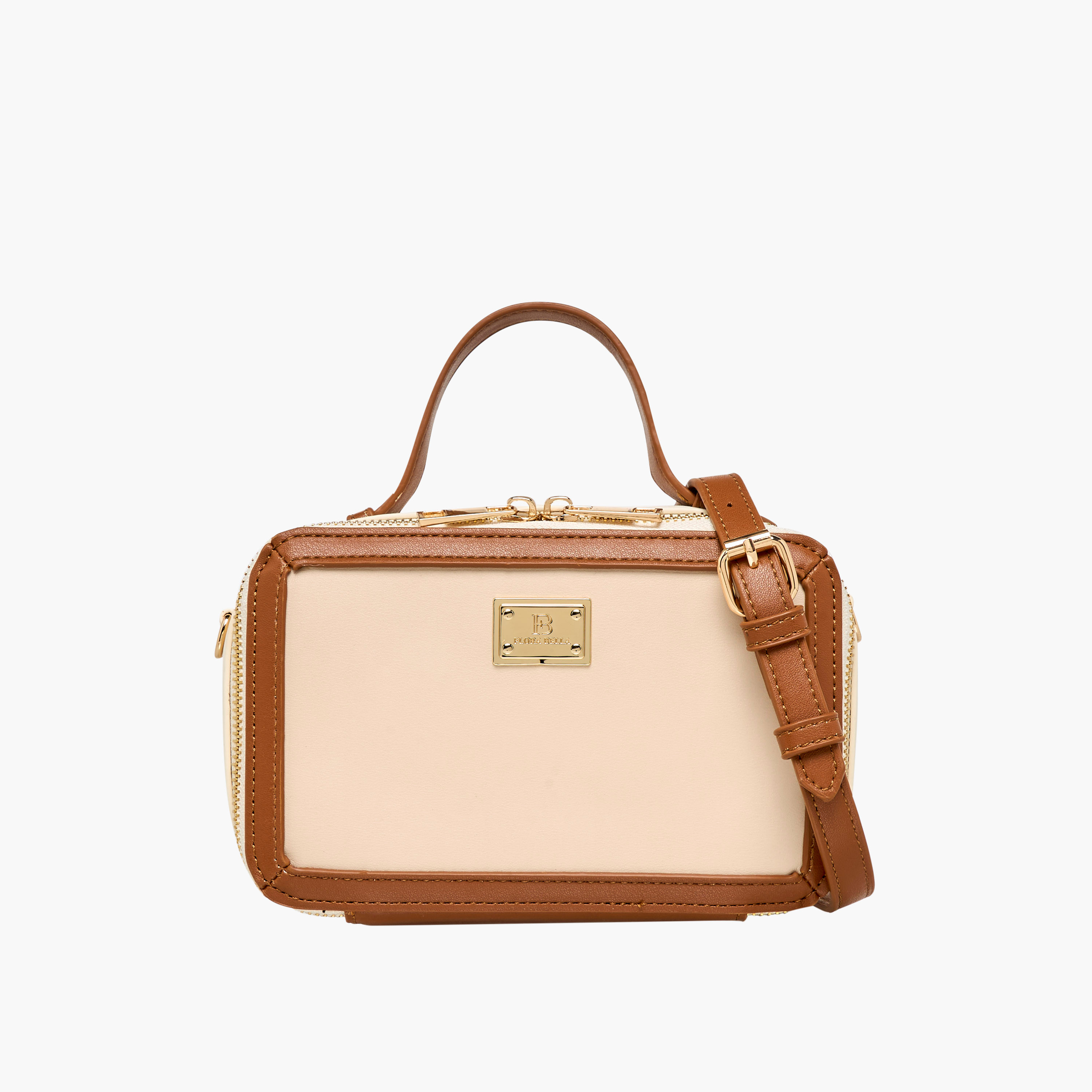 Flora Bella Solid Crossbody Bag with Detachable Strap and Zip Closure-women-bagsandwallets-handbags-image-1