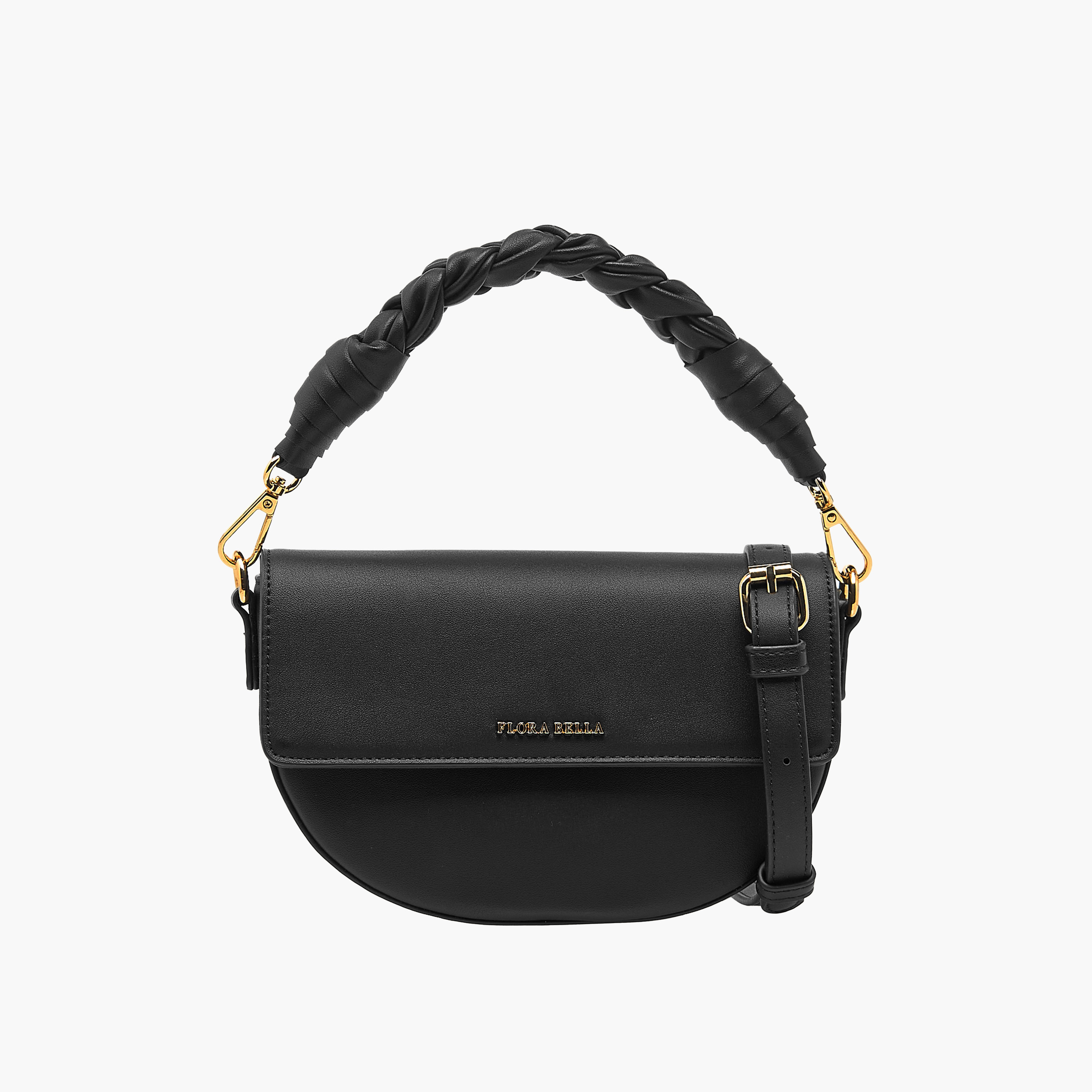 شنطة كروس بودي سادة بحزام قابل للفصل وزر إغلاق من فلورا بيلا-women-bagsandwallets-handbags-image-1