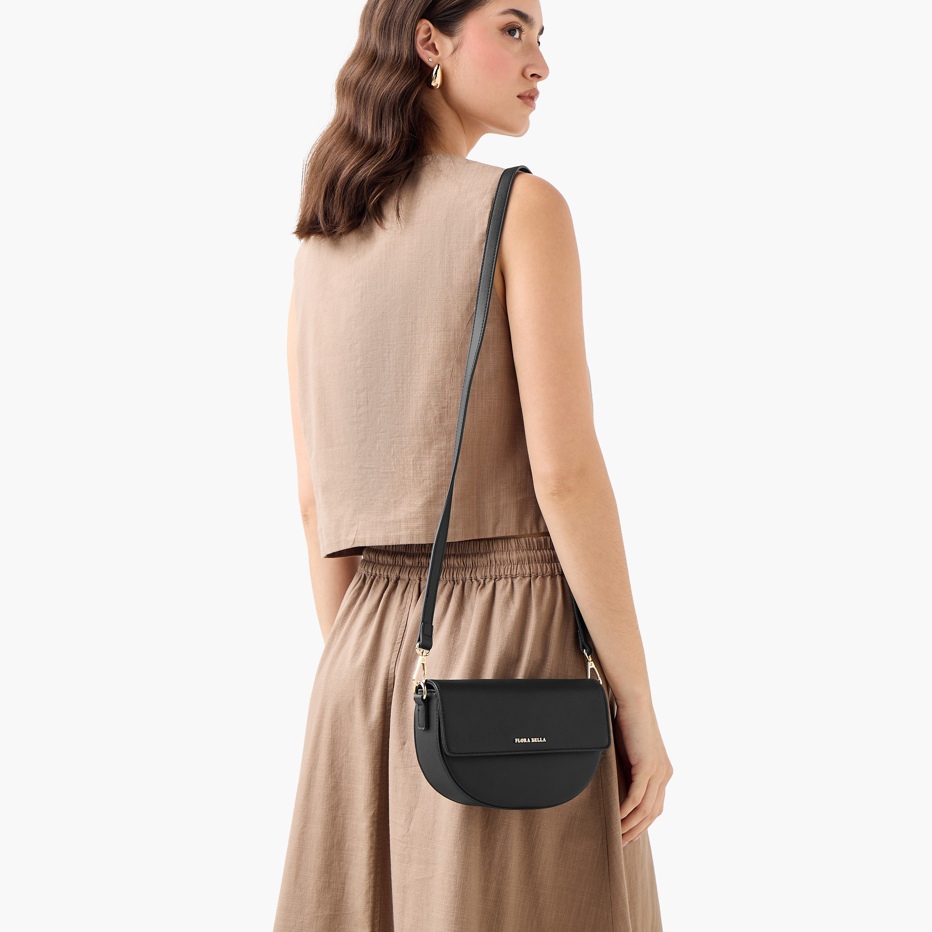 شنطة كروس بودي سادة بحزام قابل للفصل وزر إغلاق من فلورا بيلا-women-bagsandwallets-handbags-image-8