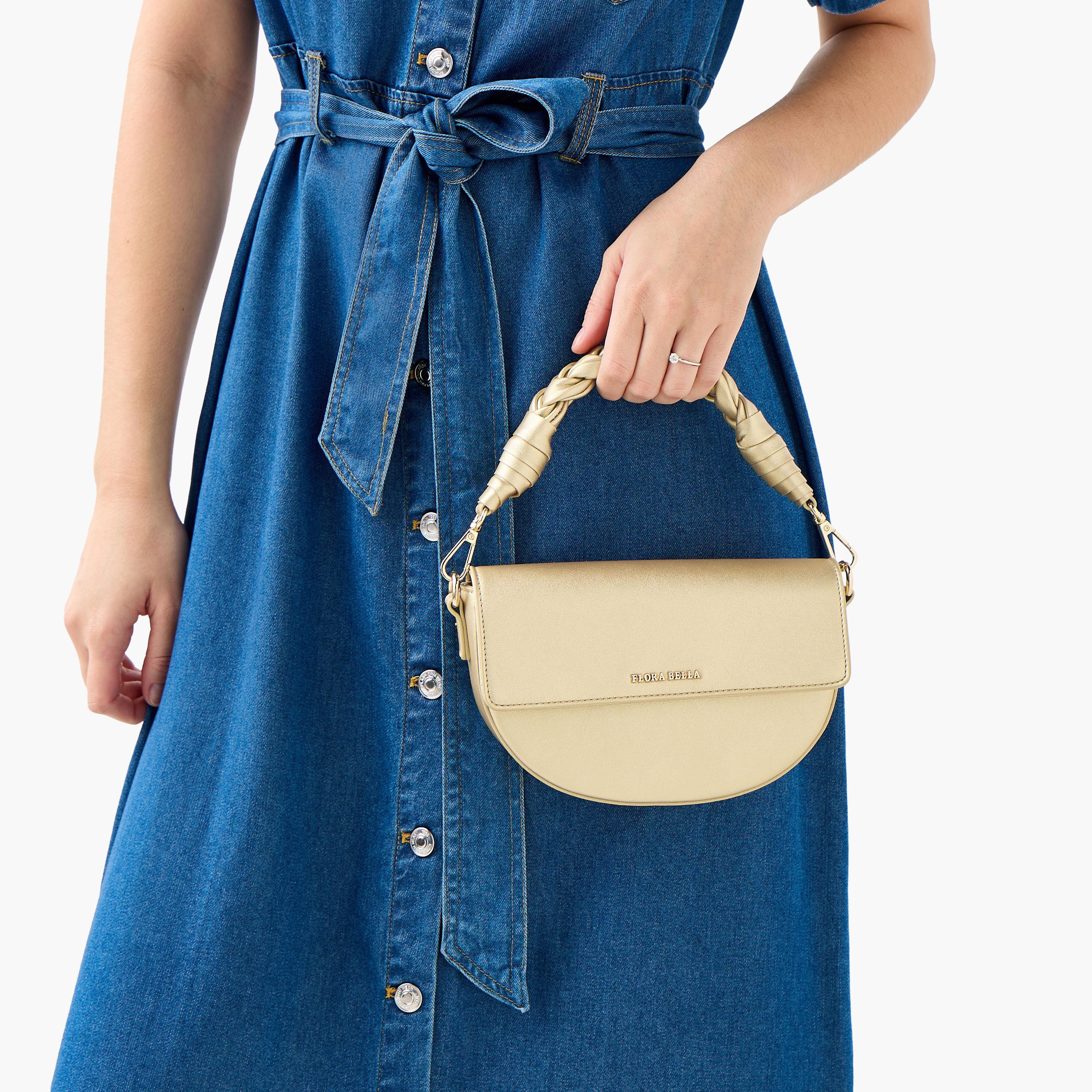 Flora Bella Solid Crossbody Bag with Detachable Strap and Button Closure-women-bagsandwallets-handbags-image-2