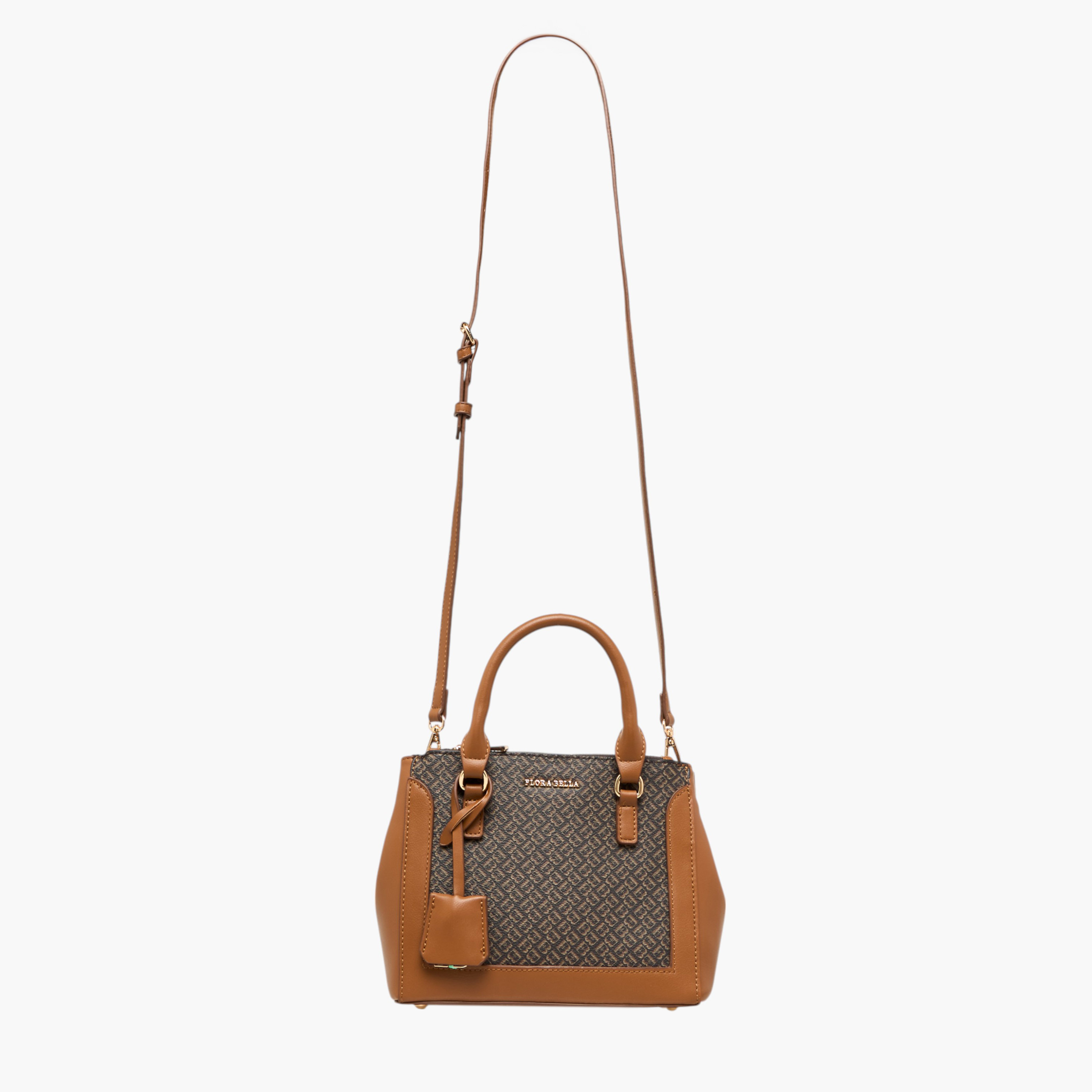 Flora Bella Monogram Print Tote Bag with Top Handles and Detachable Strap-women-bagsandwallets-handbags-image-4