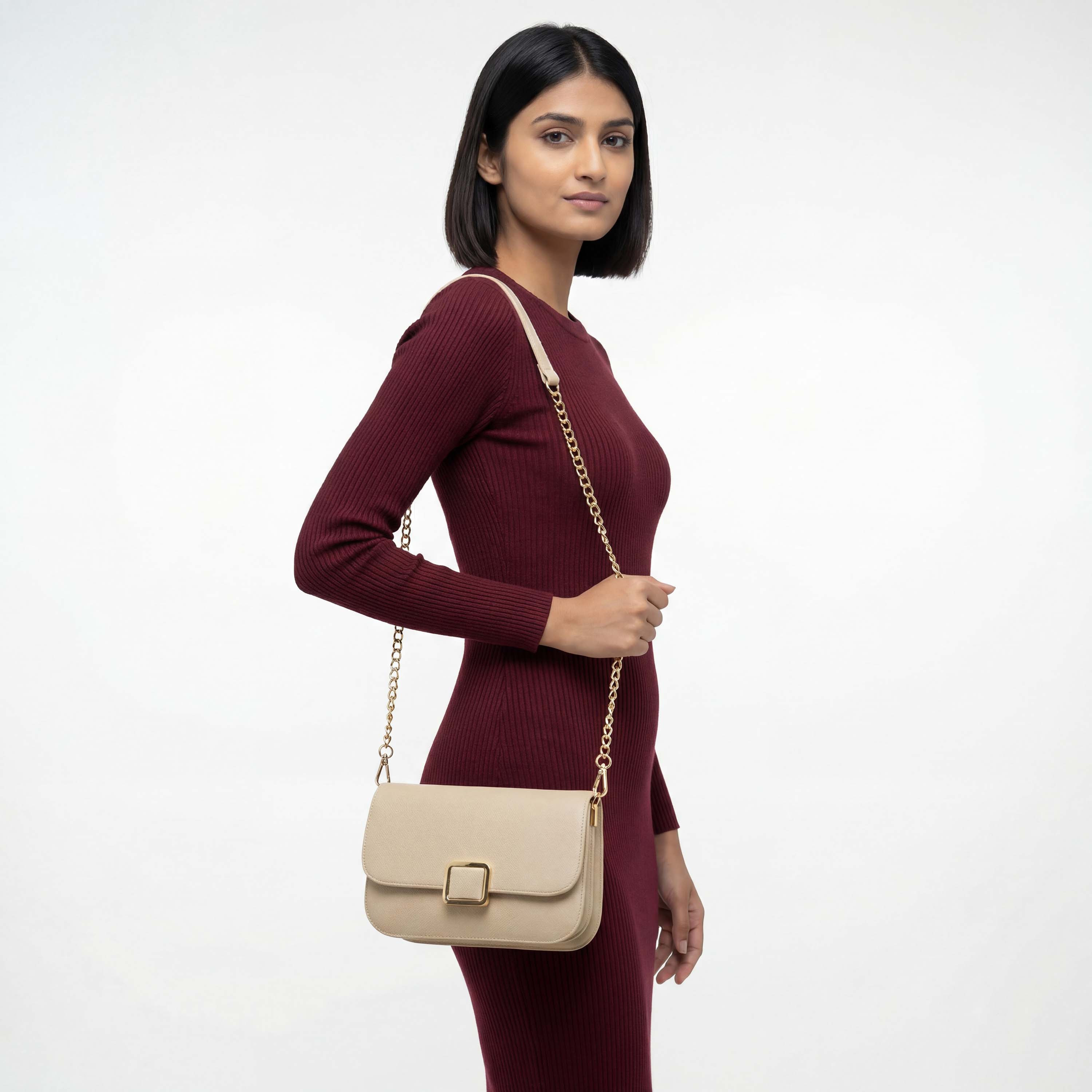 شنطة كروسبودي بارزة الملمس بحزام سلسلة قابل للفصل من فلورا بيلا-women-bagsandwallets-handbags-image-3