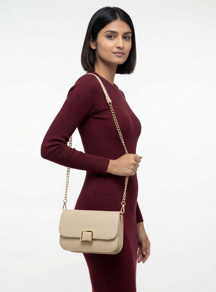 شنطة كروسبودي بارزة الملمس بحزام سلسلة قابل للفصل من فلورا بيلا-women-bagsandwallets-handbags-image-3