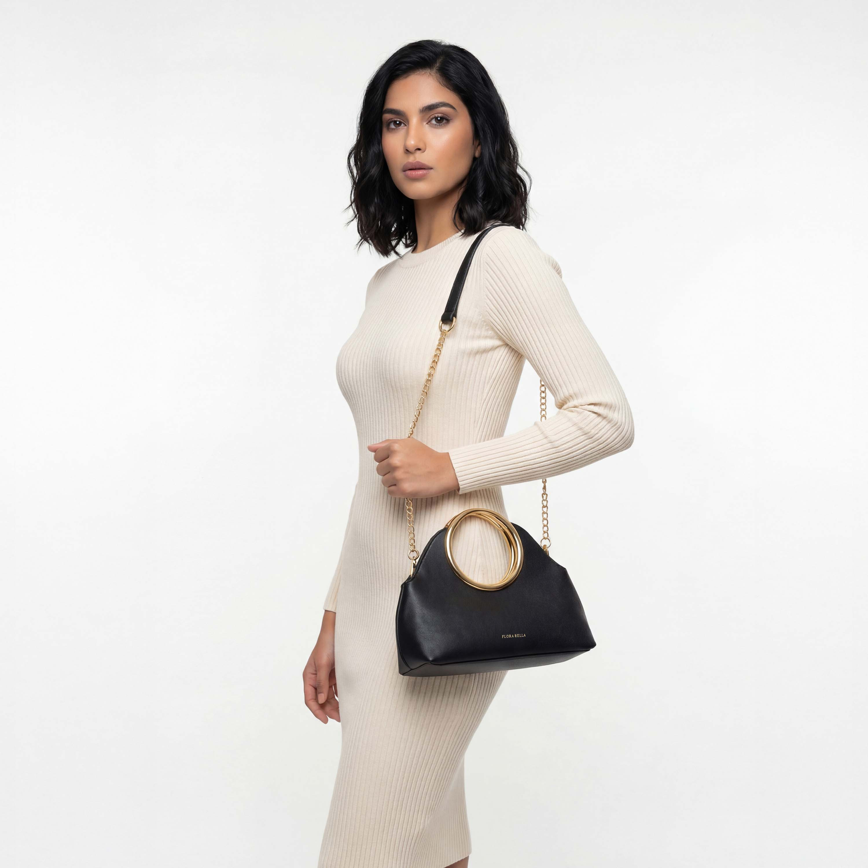 شنطة كروس بودي بارزة الملمس بحزام سلسلة قابل للفصل من فلورا بيلا-women-bagsandwallets-handbags-image-3