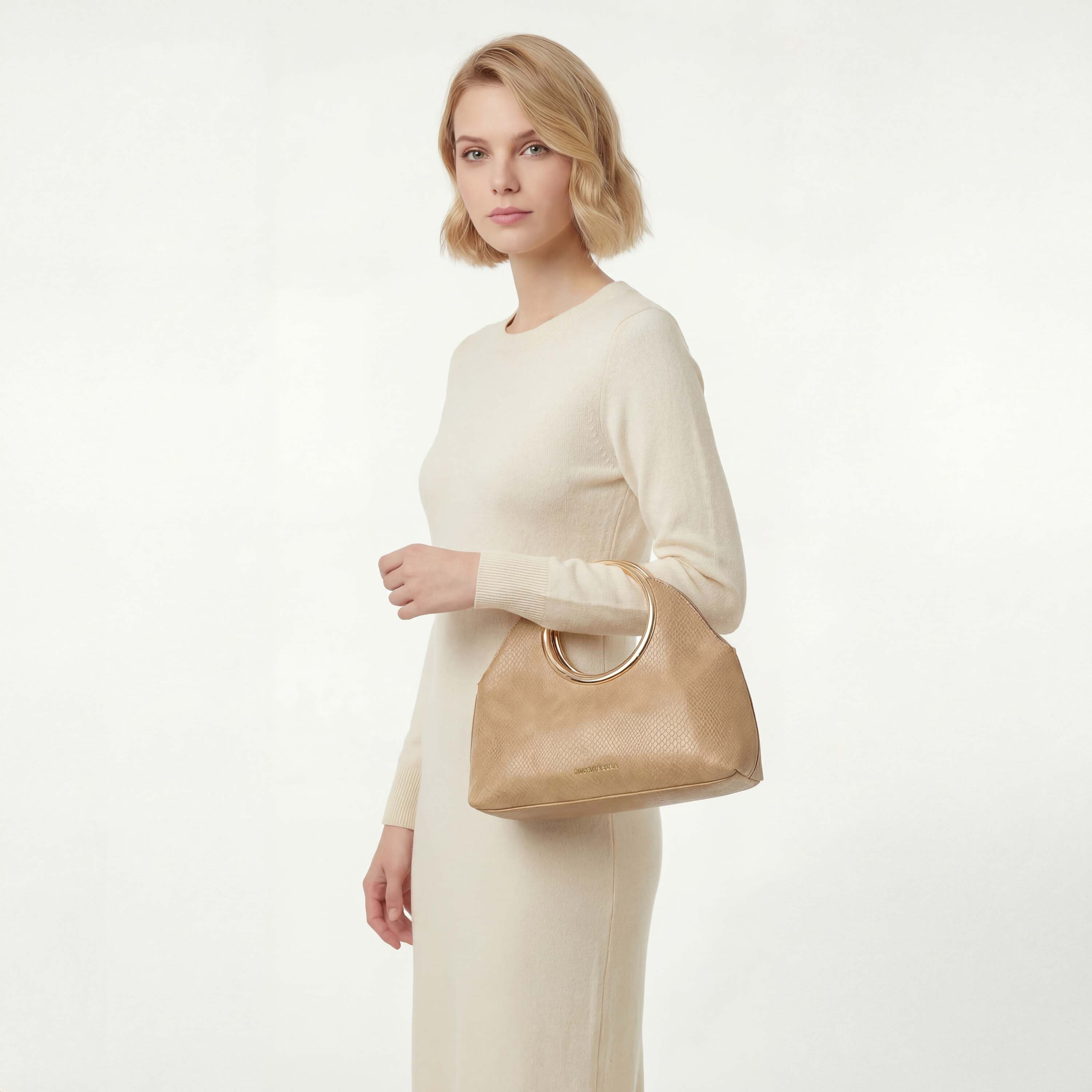 شنطة كروس بودي بارزة الملمس بحزام سلسلة قابل للفصل من فلورا بيلا-women-bagsandwallets-handbags-image-3
