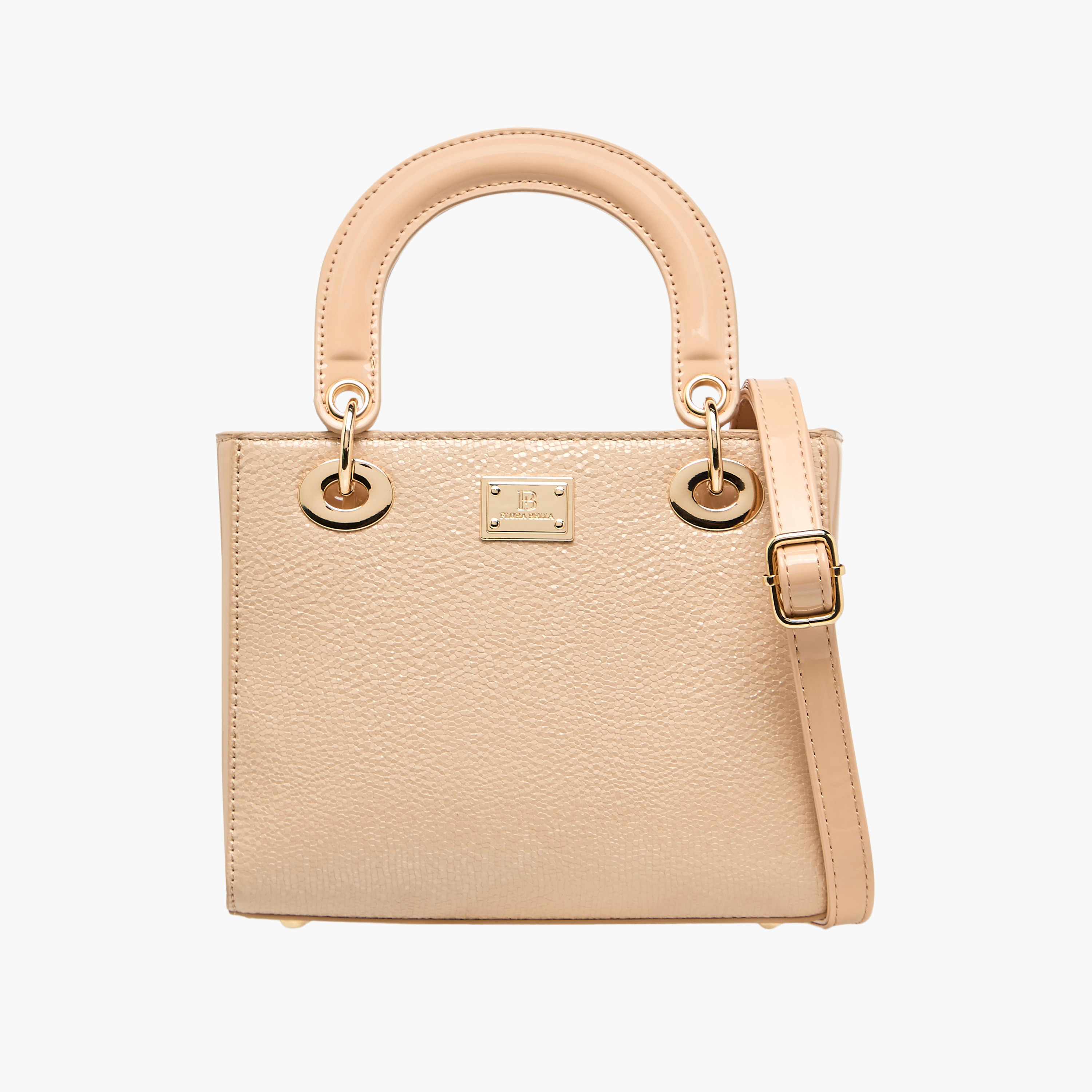 Flora Bella Textured Tote Bag with Double Handles and Detachable Shoulder Strap-women-bagsandwallets-handbags-image-1