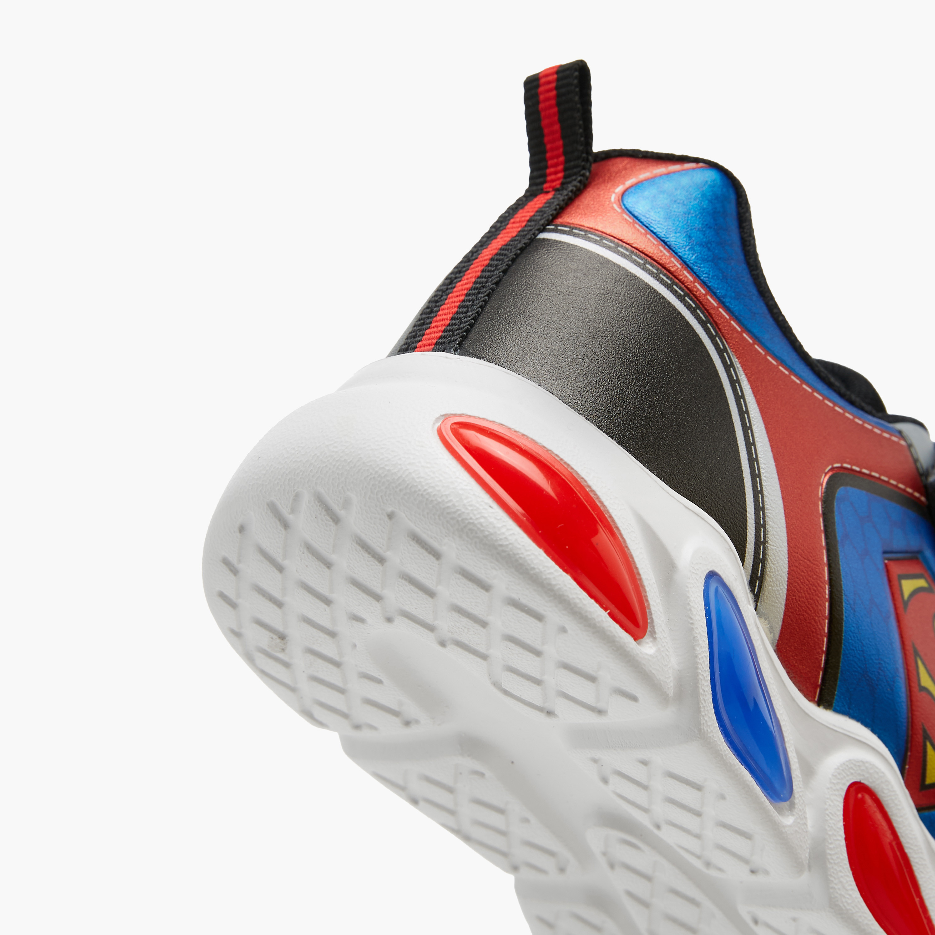 Superman Logo Embossed Light-Up Sneakers with Hook and Loop Closure-boys-shoes-sneakers-image-5