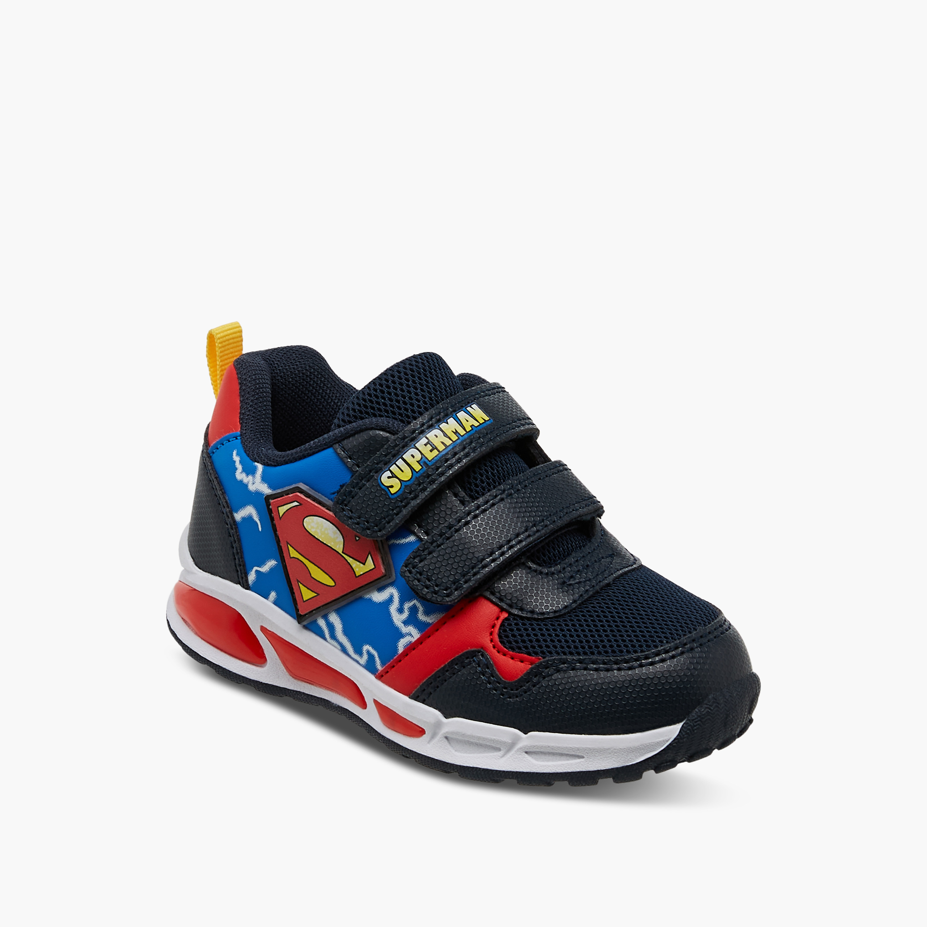 Superman Print Light-Up Sneakers with Hook and Loop Closure-boys-shoes-sneakers-image-2
