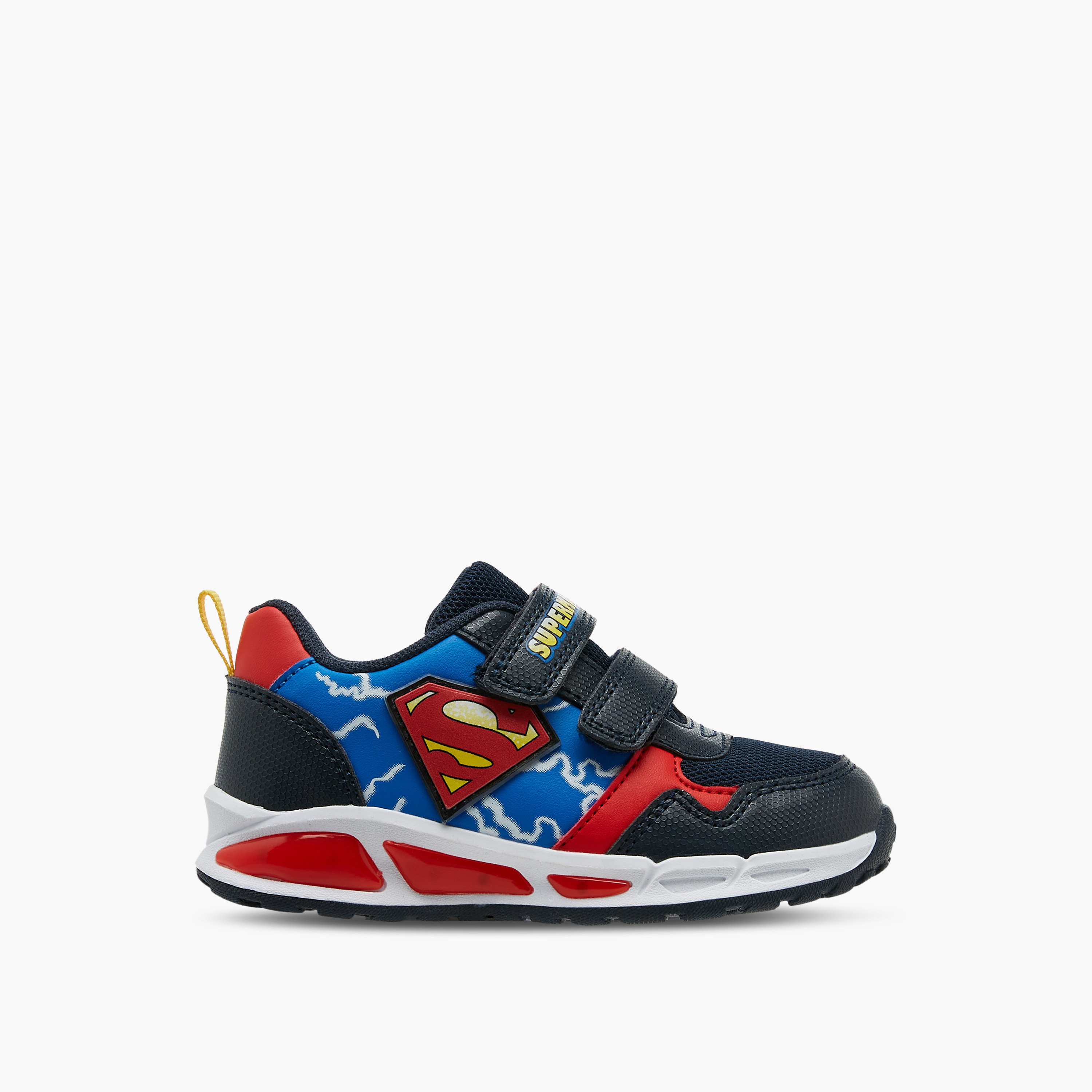Superman Print Light-Up Sneakers with Hook and Loop Closure-boys-shoes-sneakers-image-3