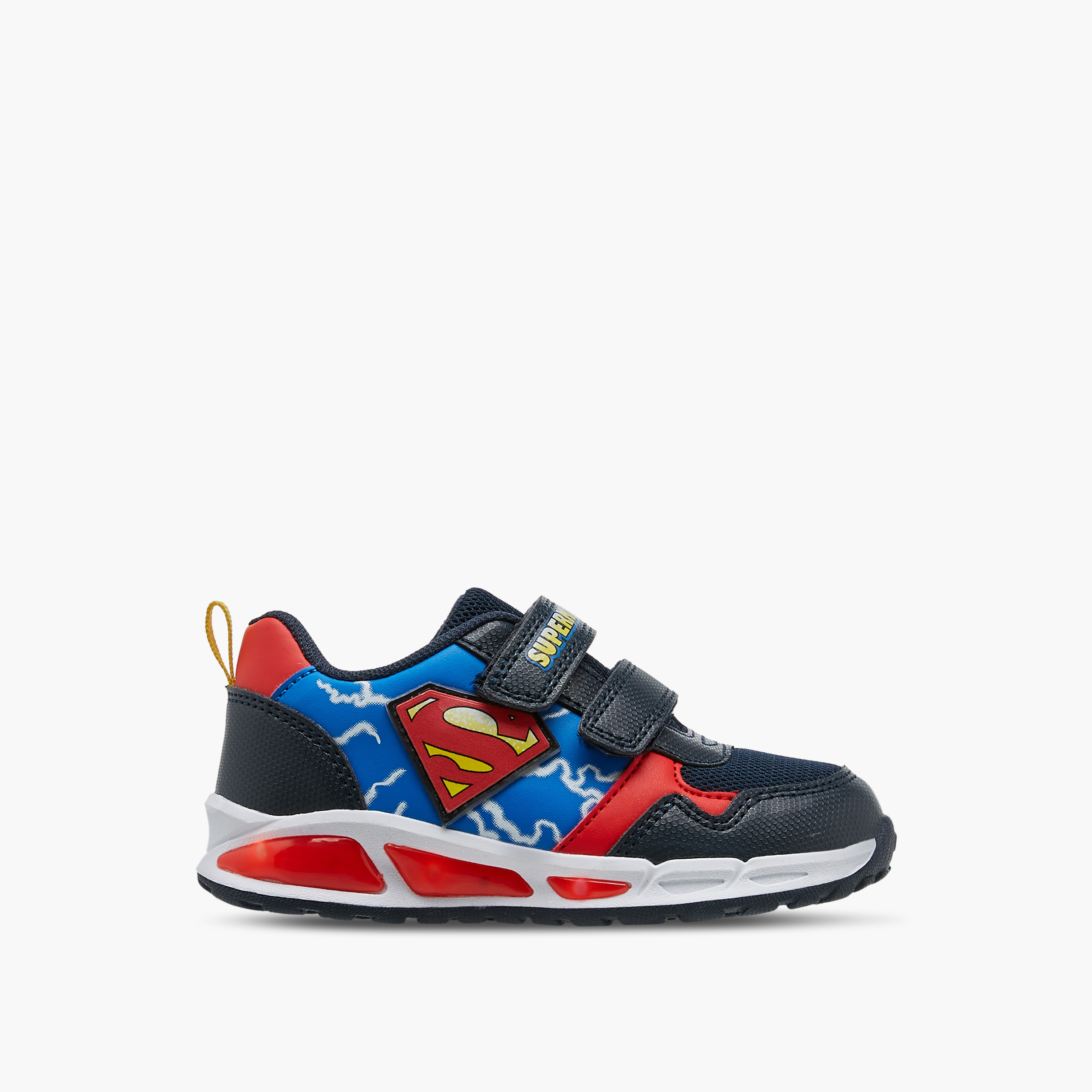 Superman Print Light-Up Sneakers with Hook and Loop Closure-boys-shoes-sneakers-image-6