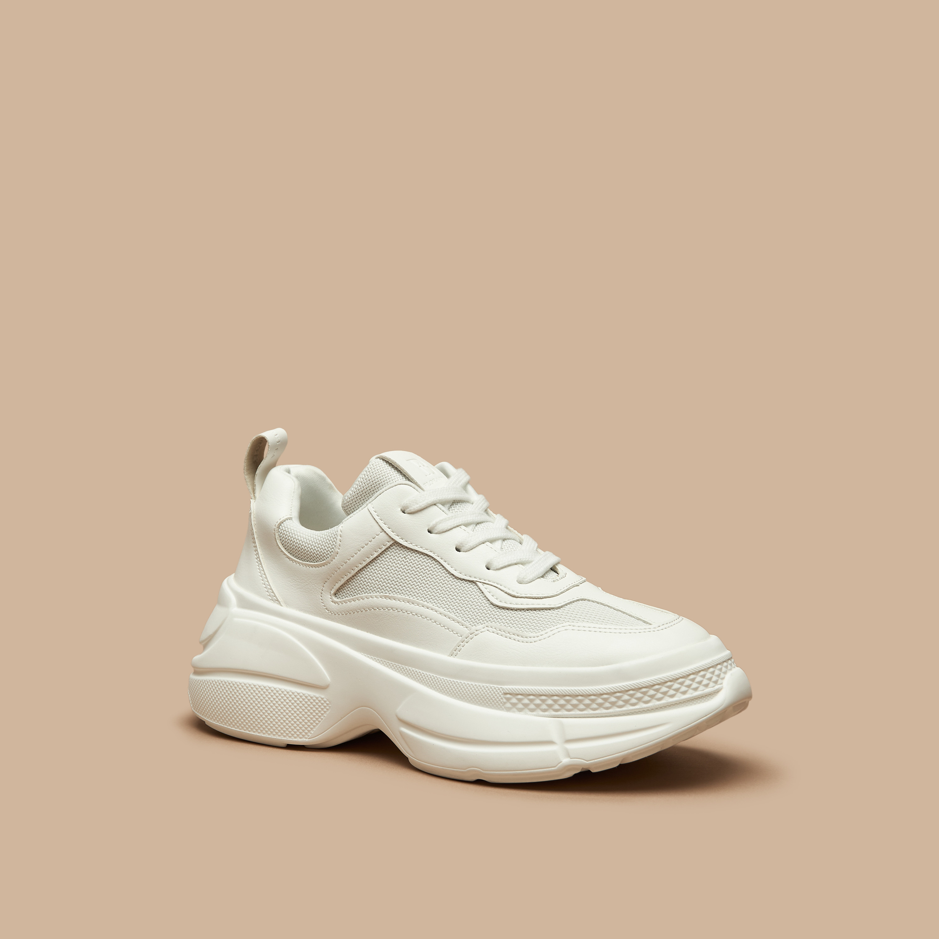 Flora Bella Panelled Chunky Sneakers with Lace-Up Closure-women-shoes-sneakers-image-1