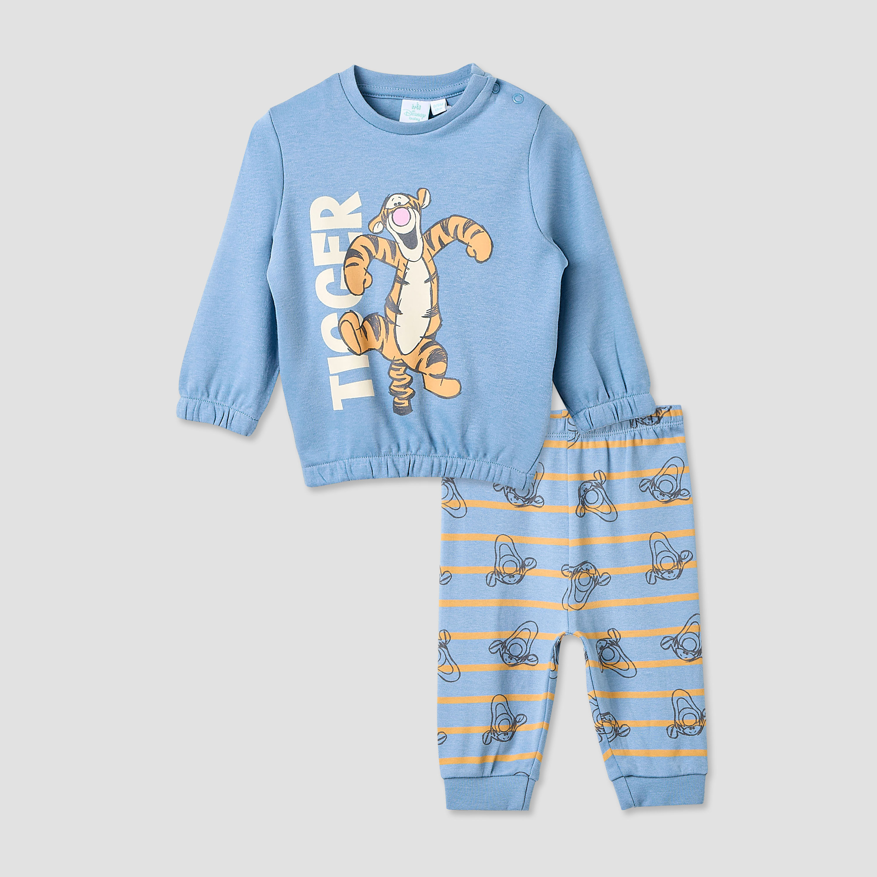 Juniors Pyjama Set with Tigger Print - Cotton - Long Sleeves - Round Neck-promo_babyshop_Buy2for79_KWT130126-image-1
