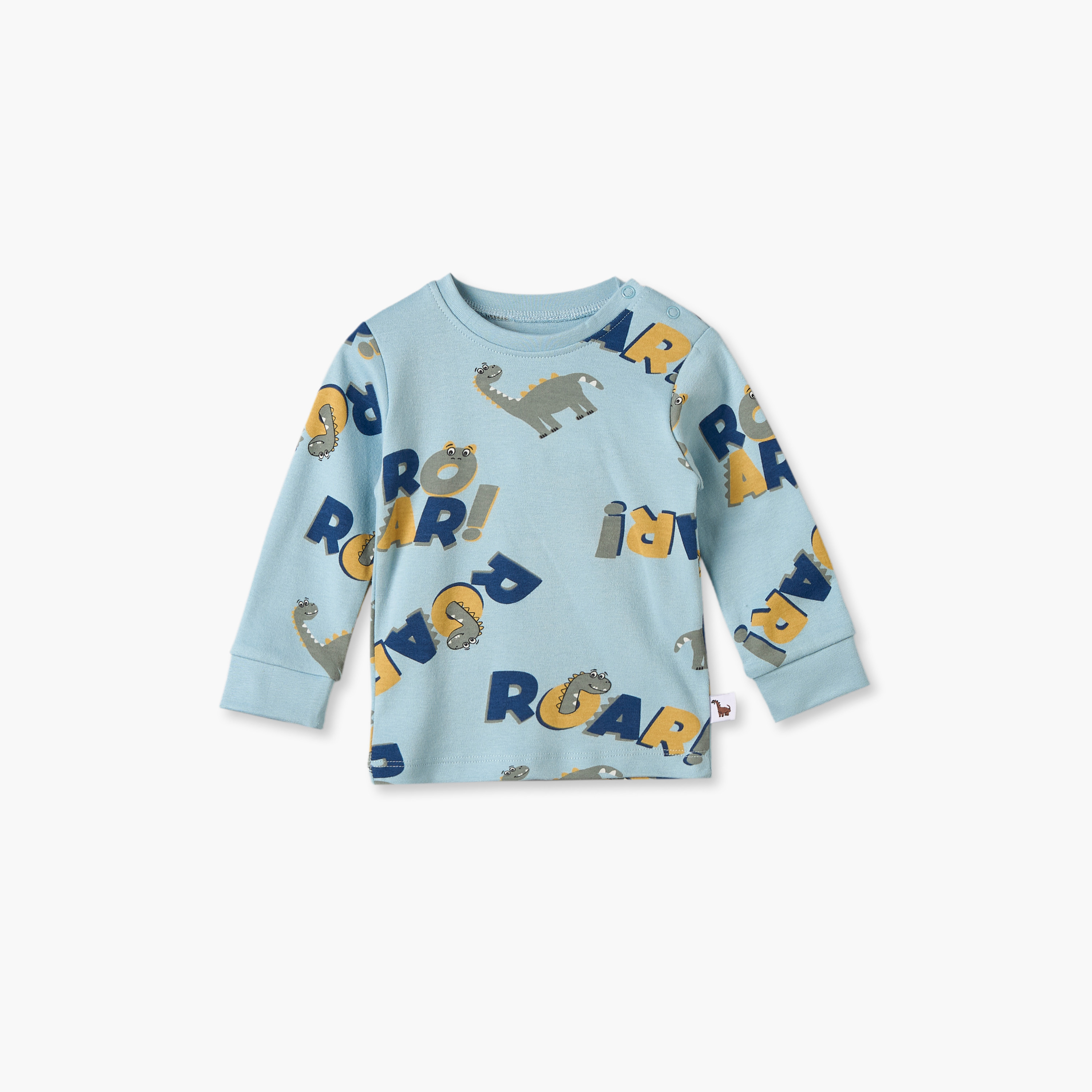 Pack of 2 Juniors Cotton Crew Neck Long Sleeves Pyjama Set with Dinosaur Print-baby-boys-clothing-nightwear-pyjamasets-image-6