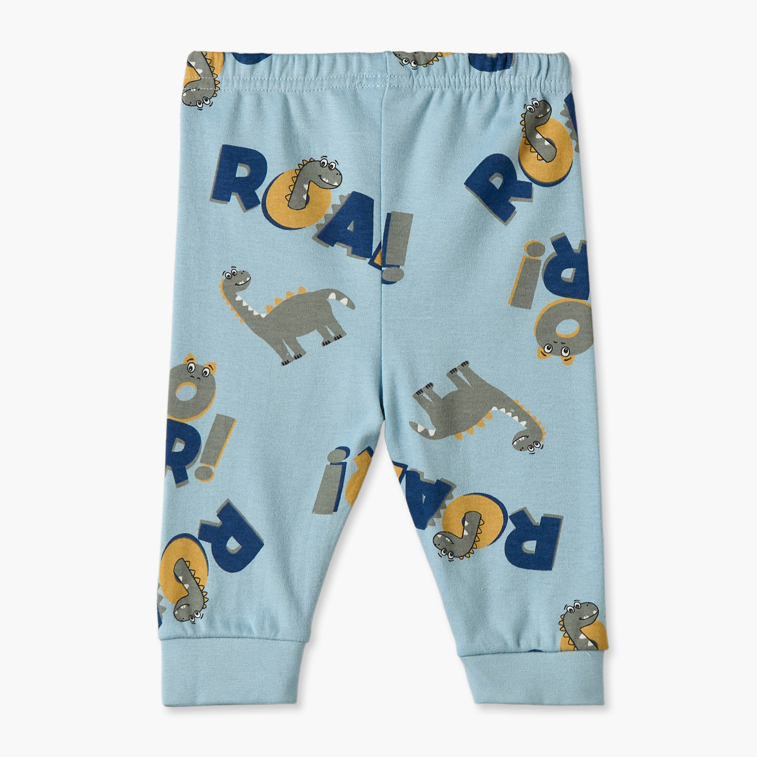 Pack of 2 Juniors Cotton Crew Neck Long Sleeves Pyjama Set with Dinosaur Print-baby-boys-clothing-nightwear-pyjamasets-image-7