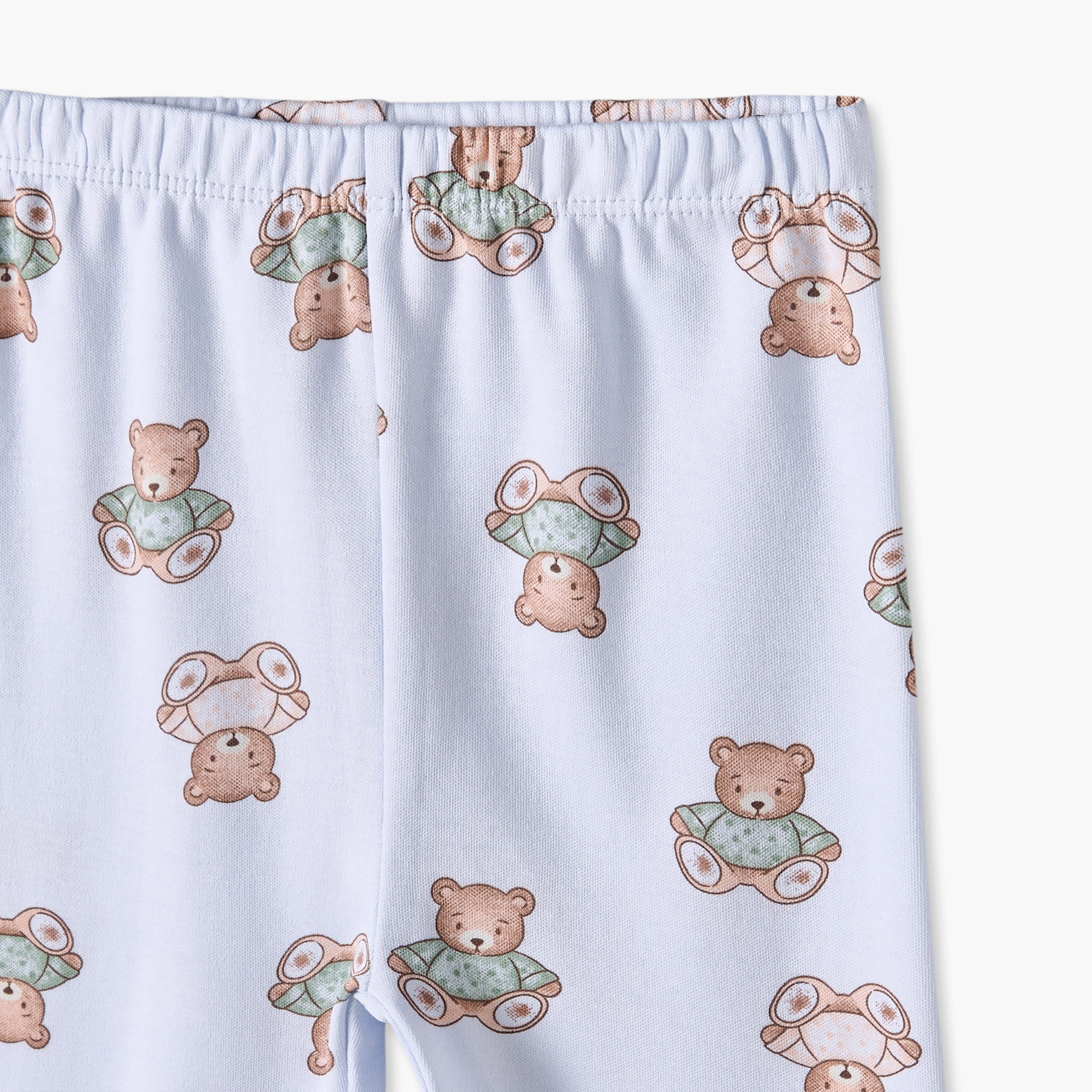 Pack of 3 Juniors Cotton Crew Neck Long Sleeves Pyjama Set with Teddy Bear Print-baby-girls-clothing-nightwear-pyjamasets-image-13