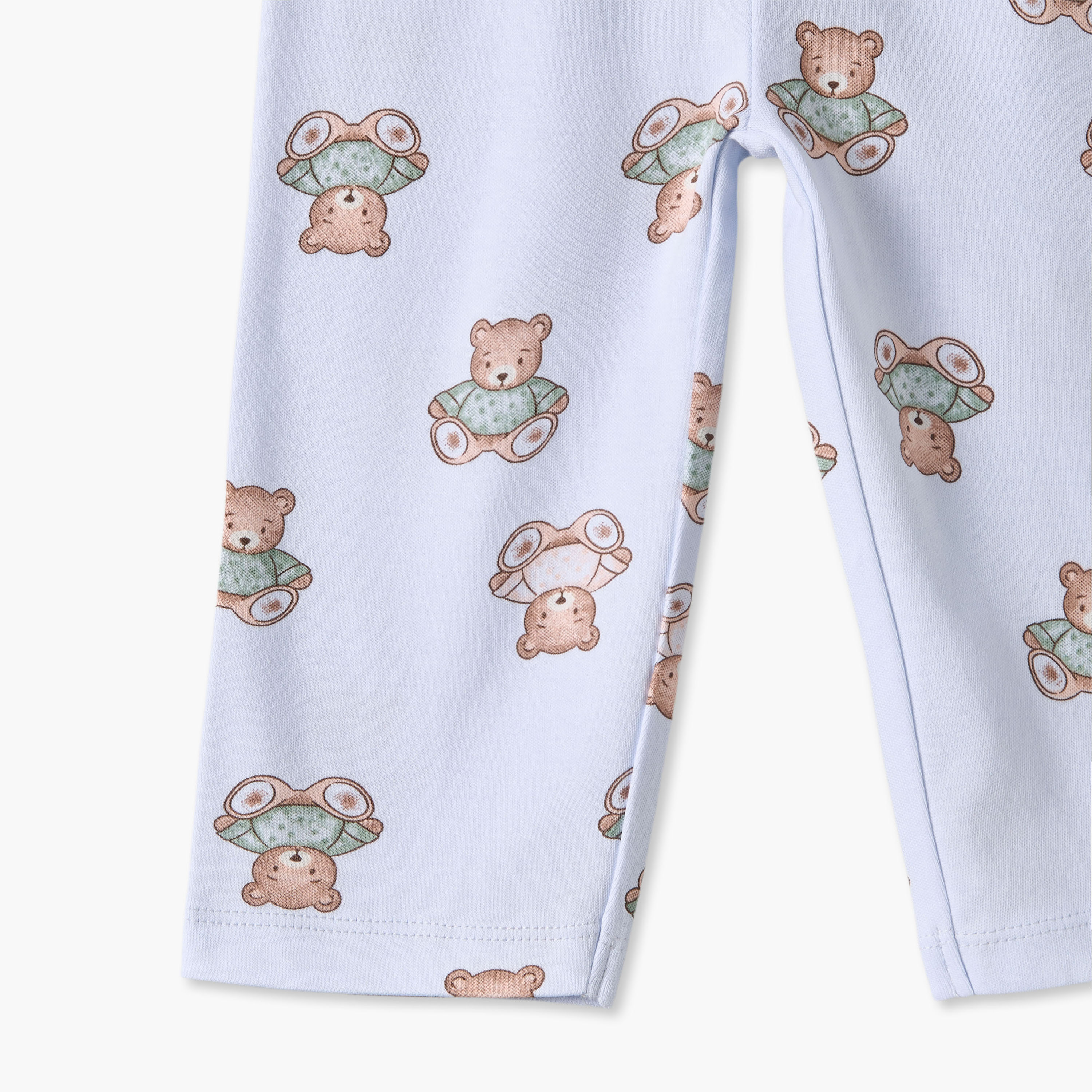 Pack of 3 Juniors Cotton Crew Neck Long Sleeves Pyjama Set with Teddy Bear Print-baby-girls-clothing-nightwear-pyjamasets-image-14
